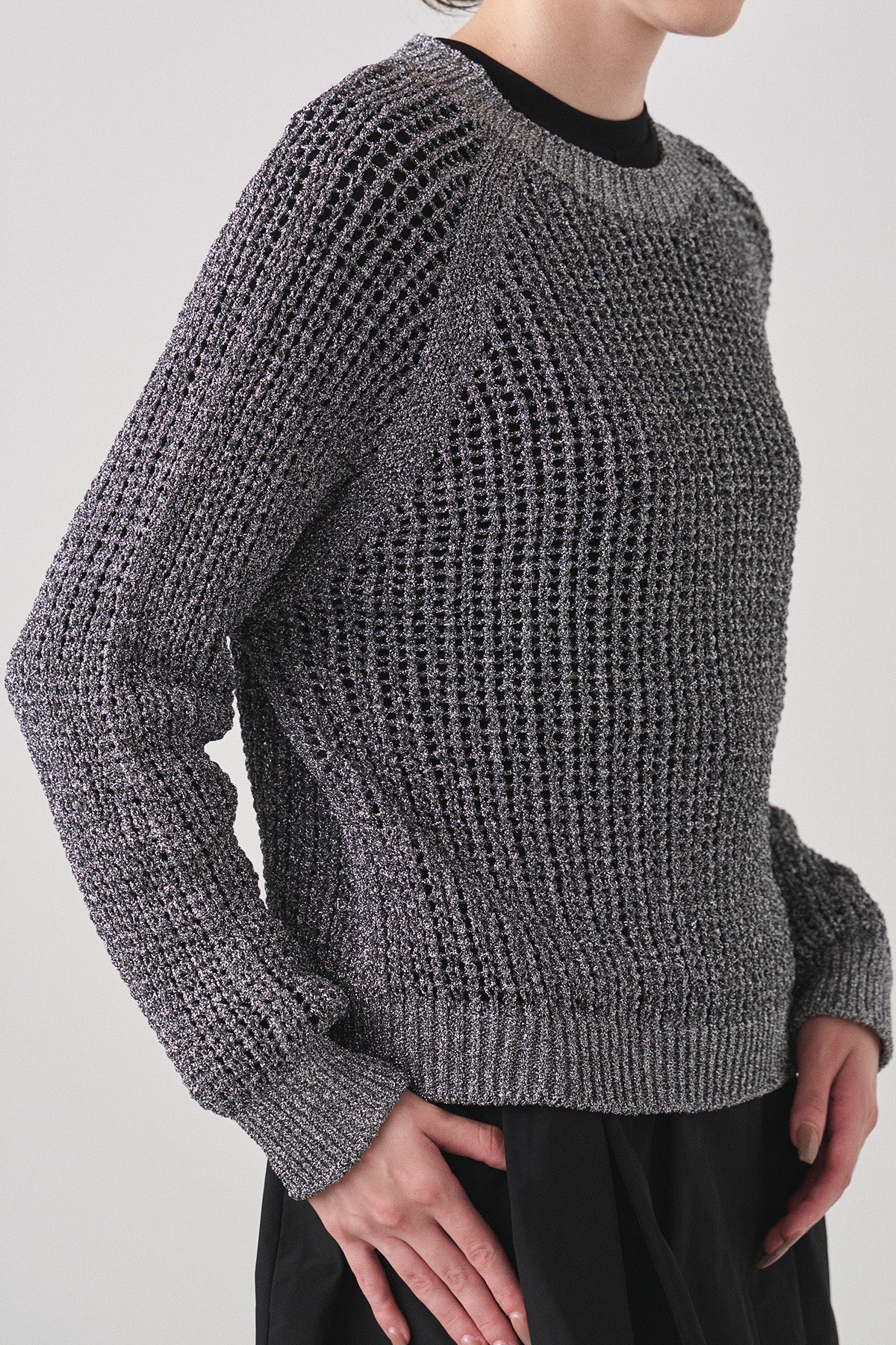 グリッターメッシュニット