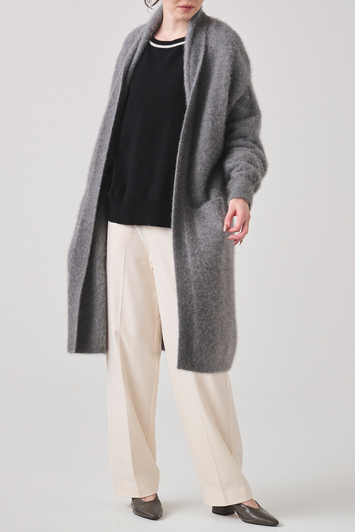 FOX×カシミヤニットロングカーディガン