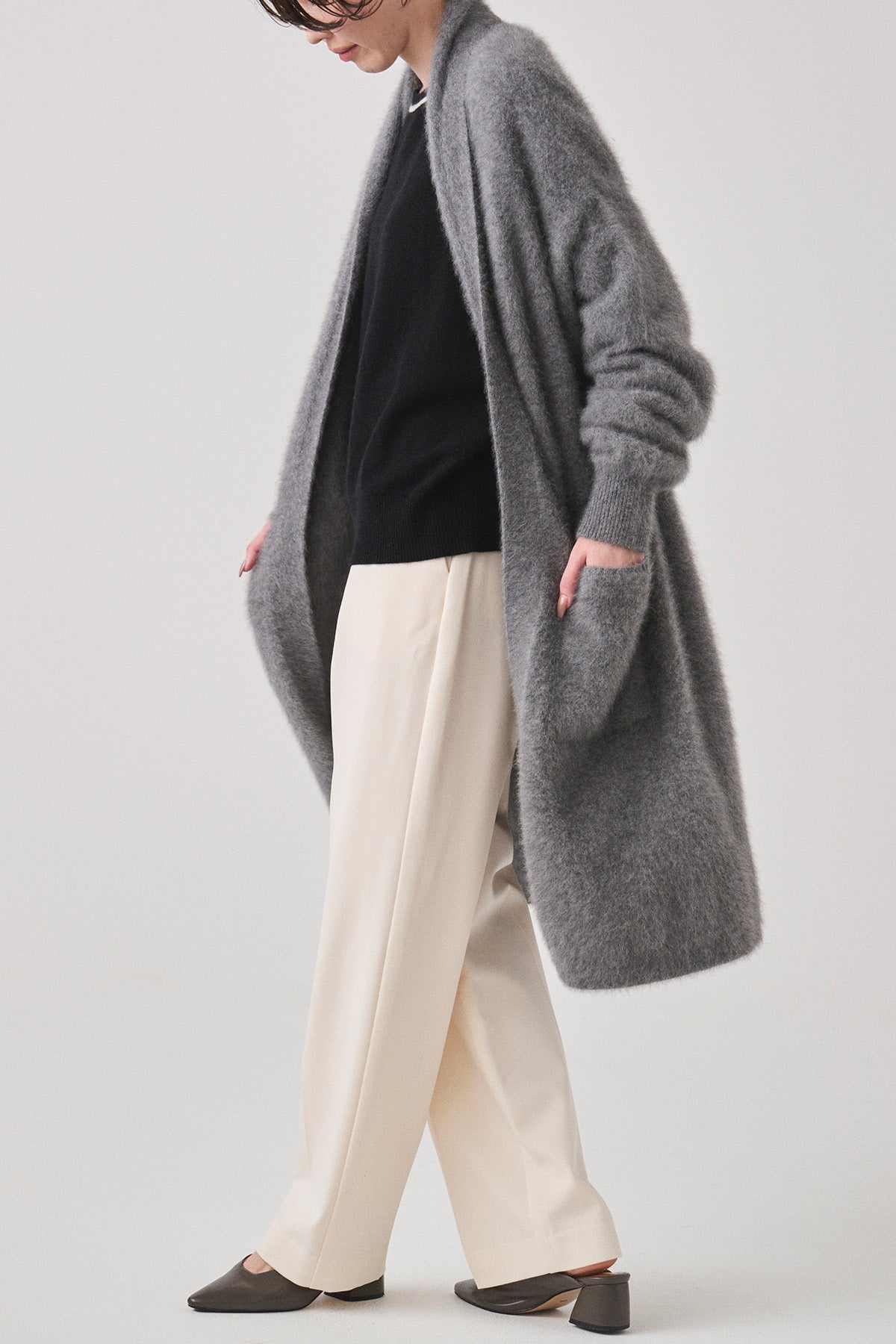 FOX×カシミヤニットロングカーディガン