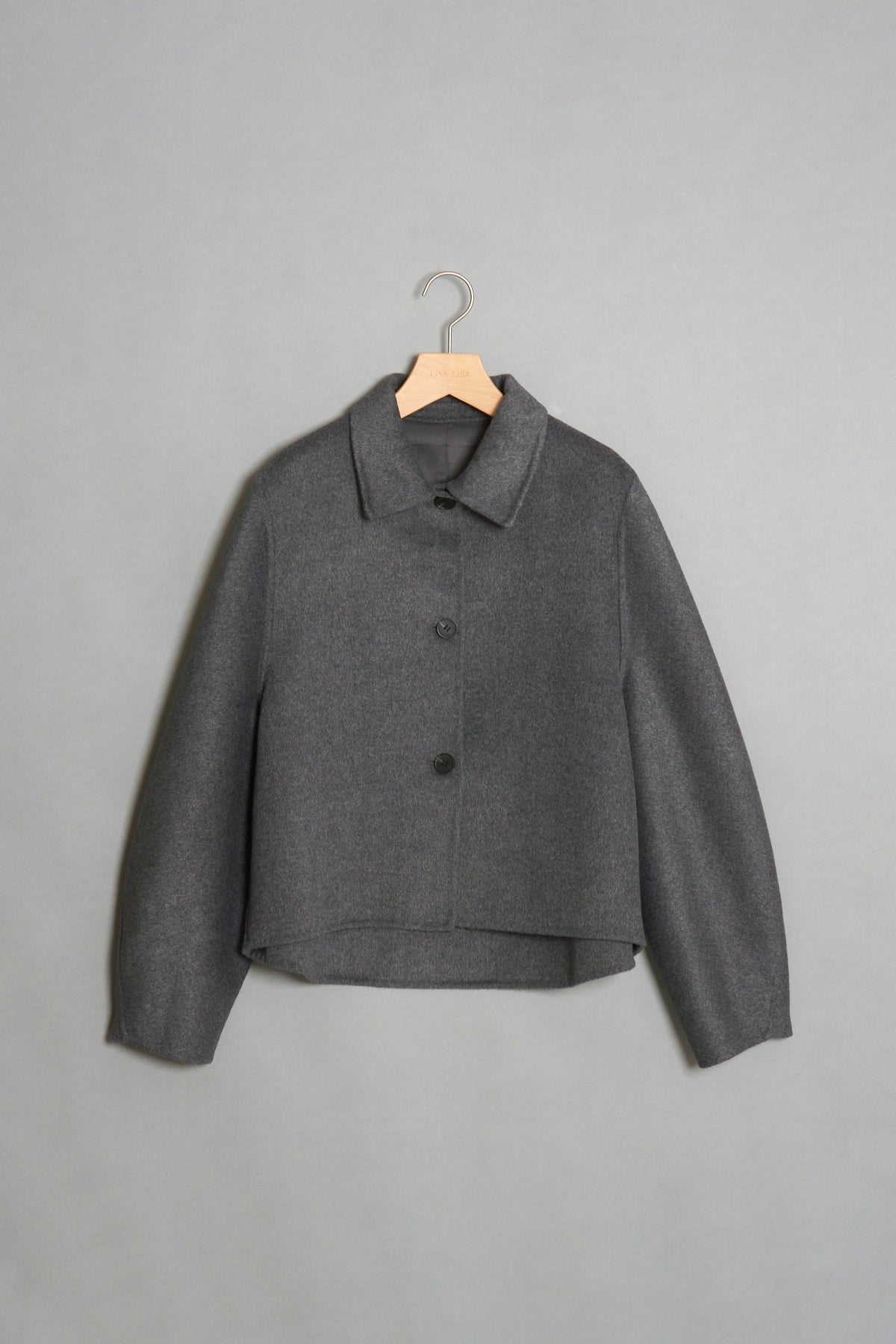 ishi ウールクロップドコート