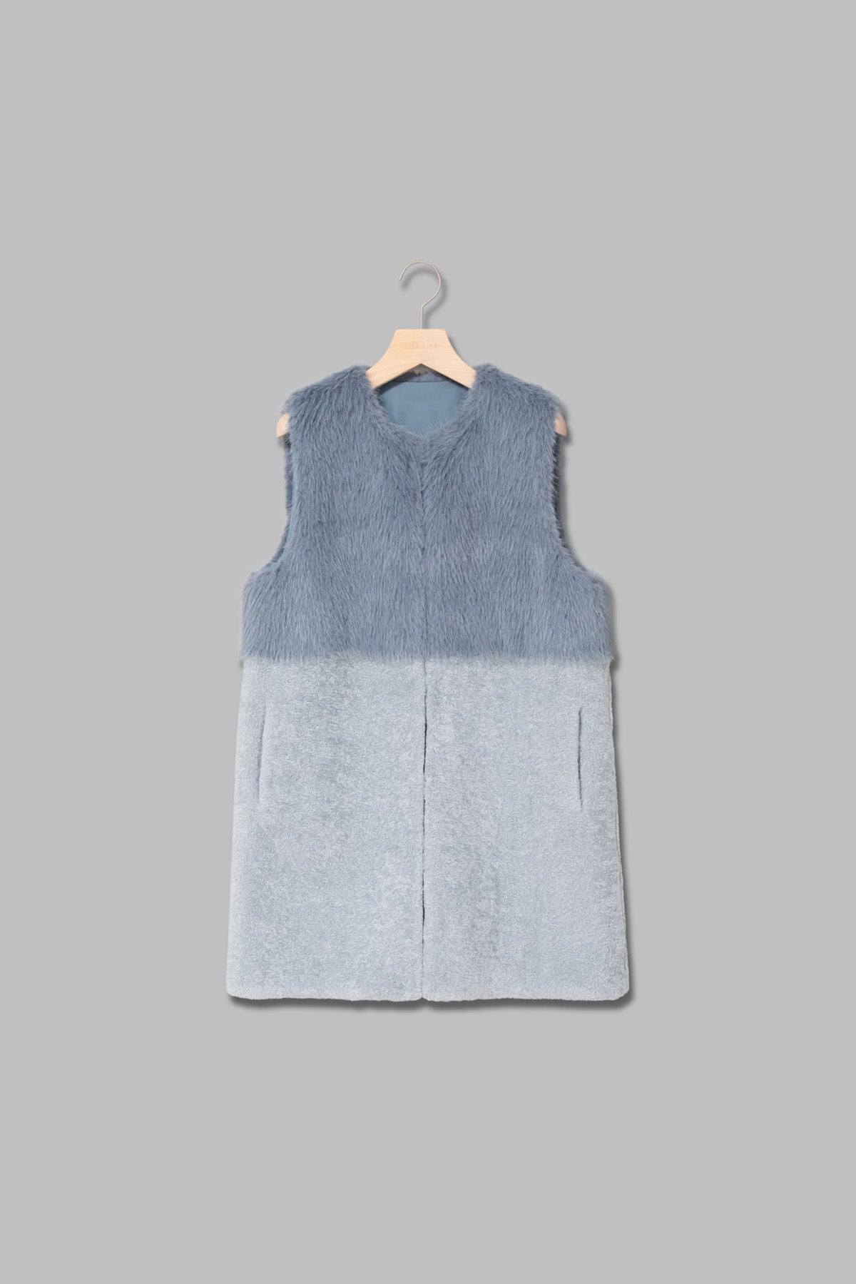 フェイクファー×ボアコンビネーションジレ