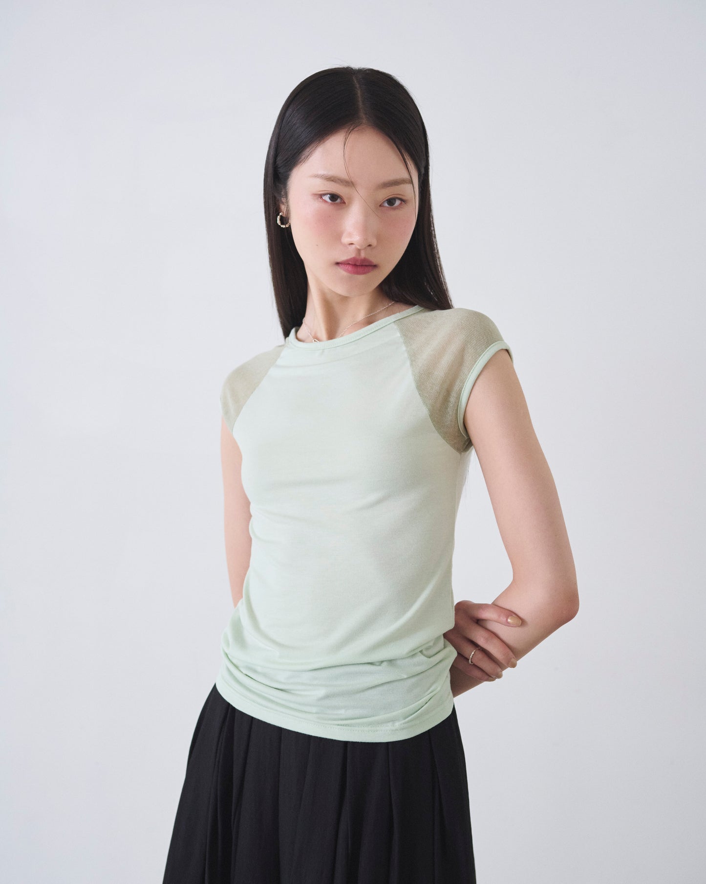 ishi シアーヨークフレンチカットソー