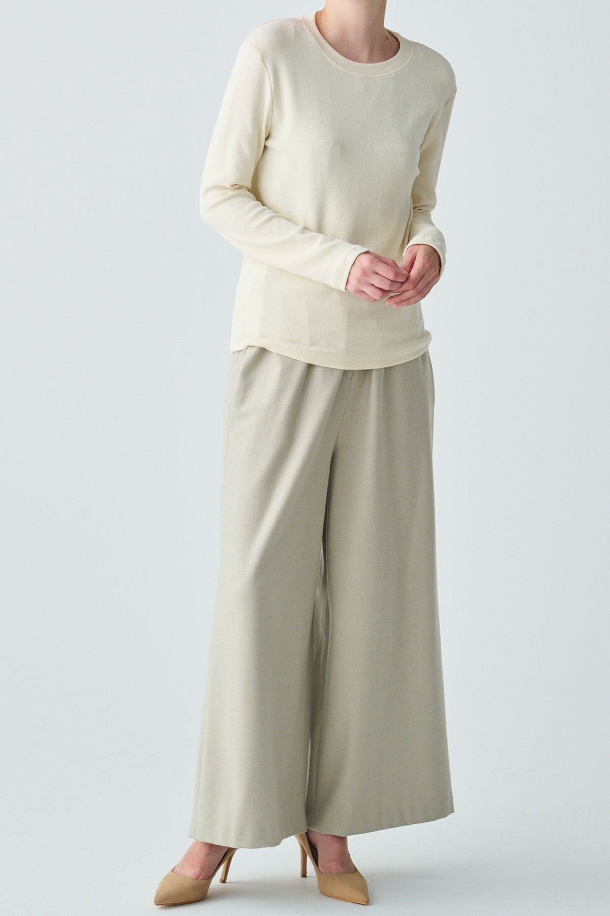 微起毛クルーネックカットソー