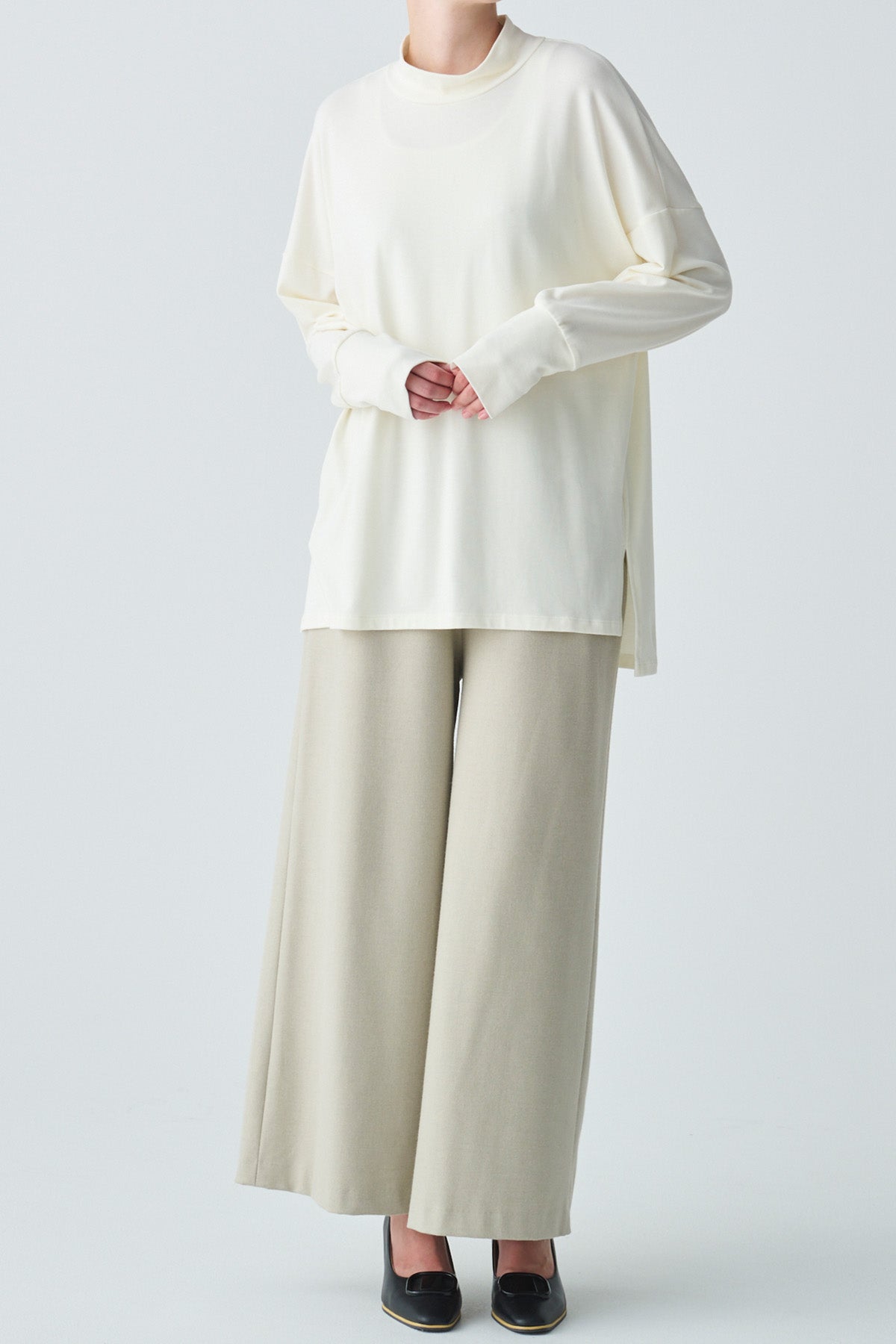 ハイネックコットンウォームプルオーバー