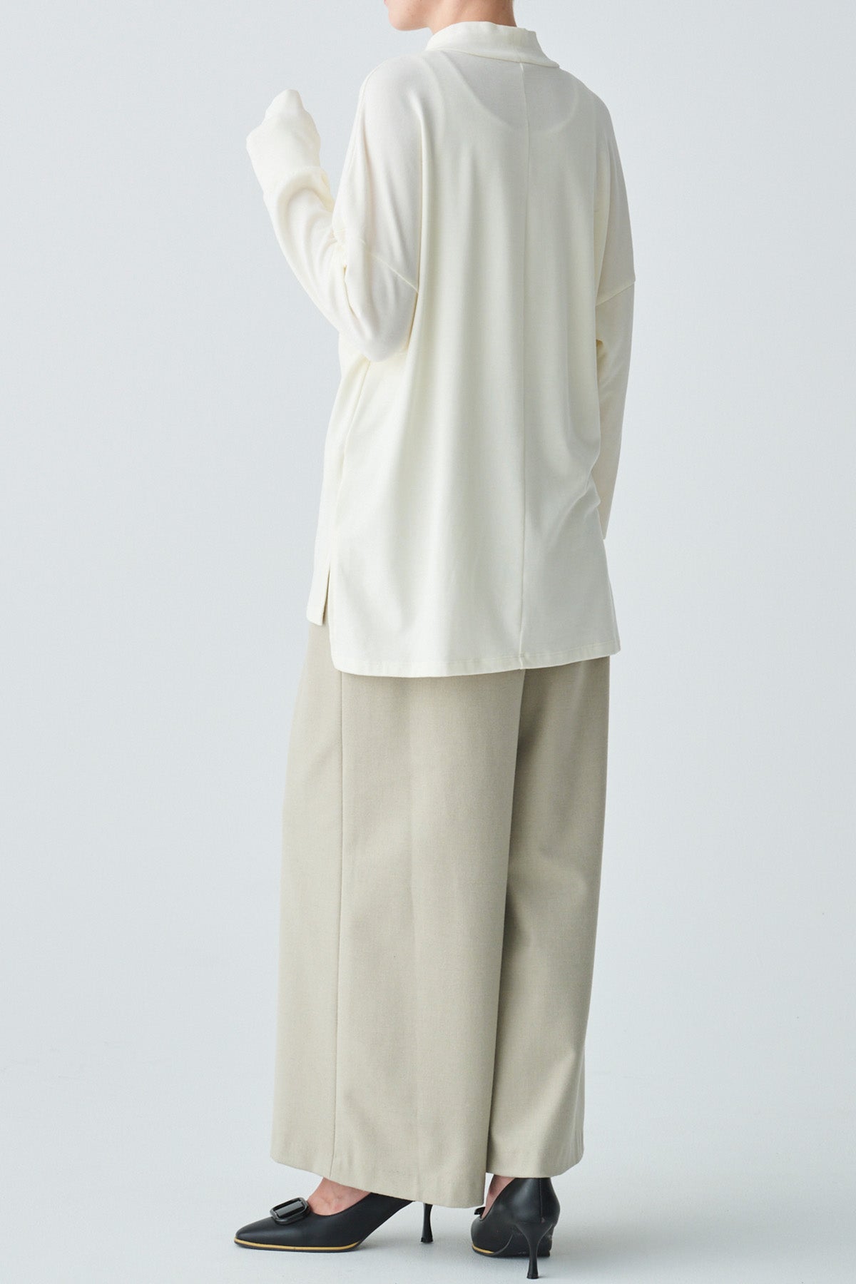 ハイネックコットンウォームプルオーバー