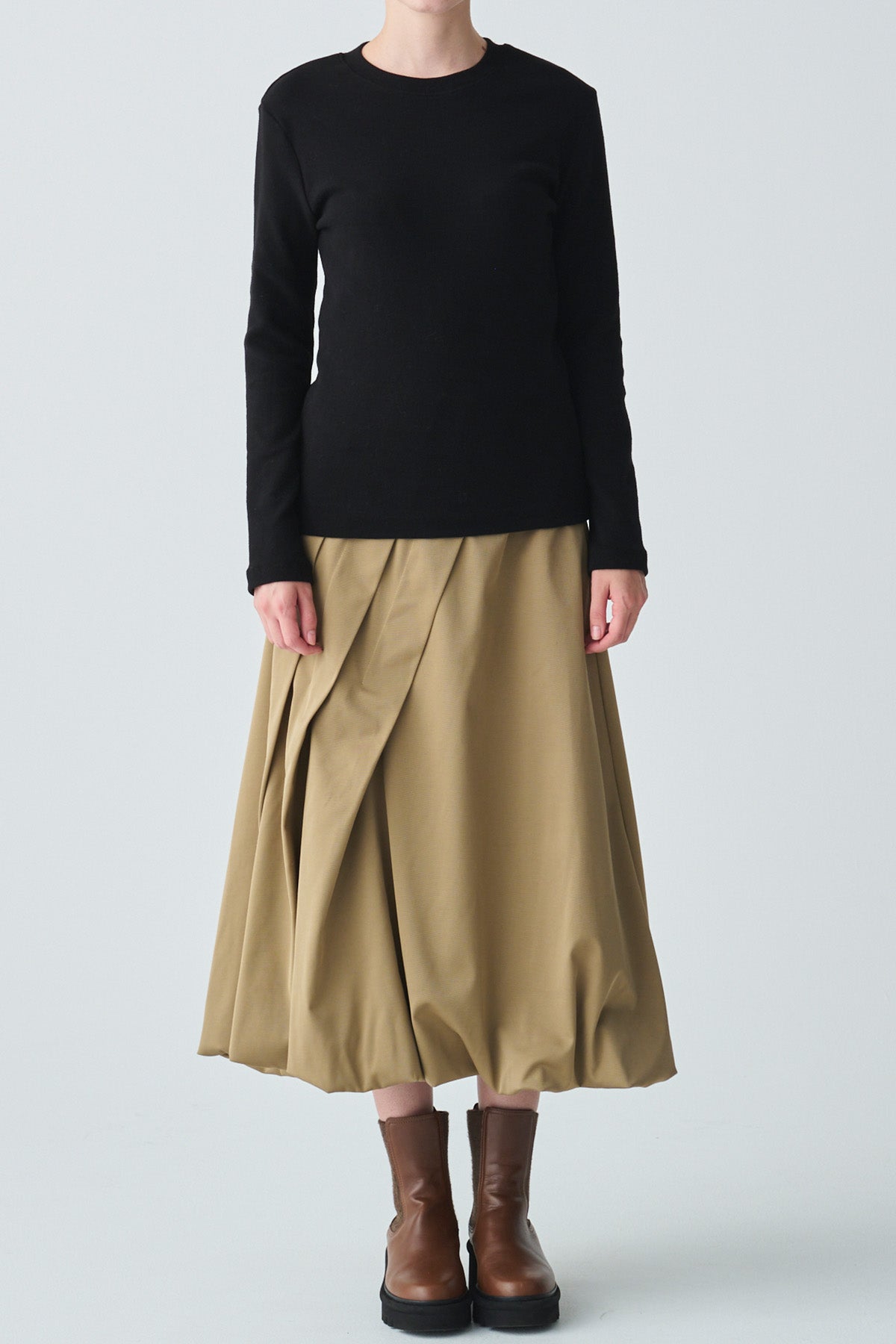 微起毛クルーネックカットソー