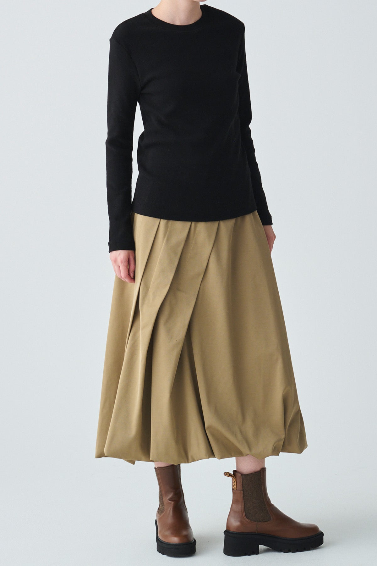 微起毛クルーネックカットソー