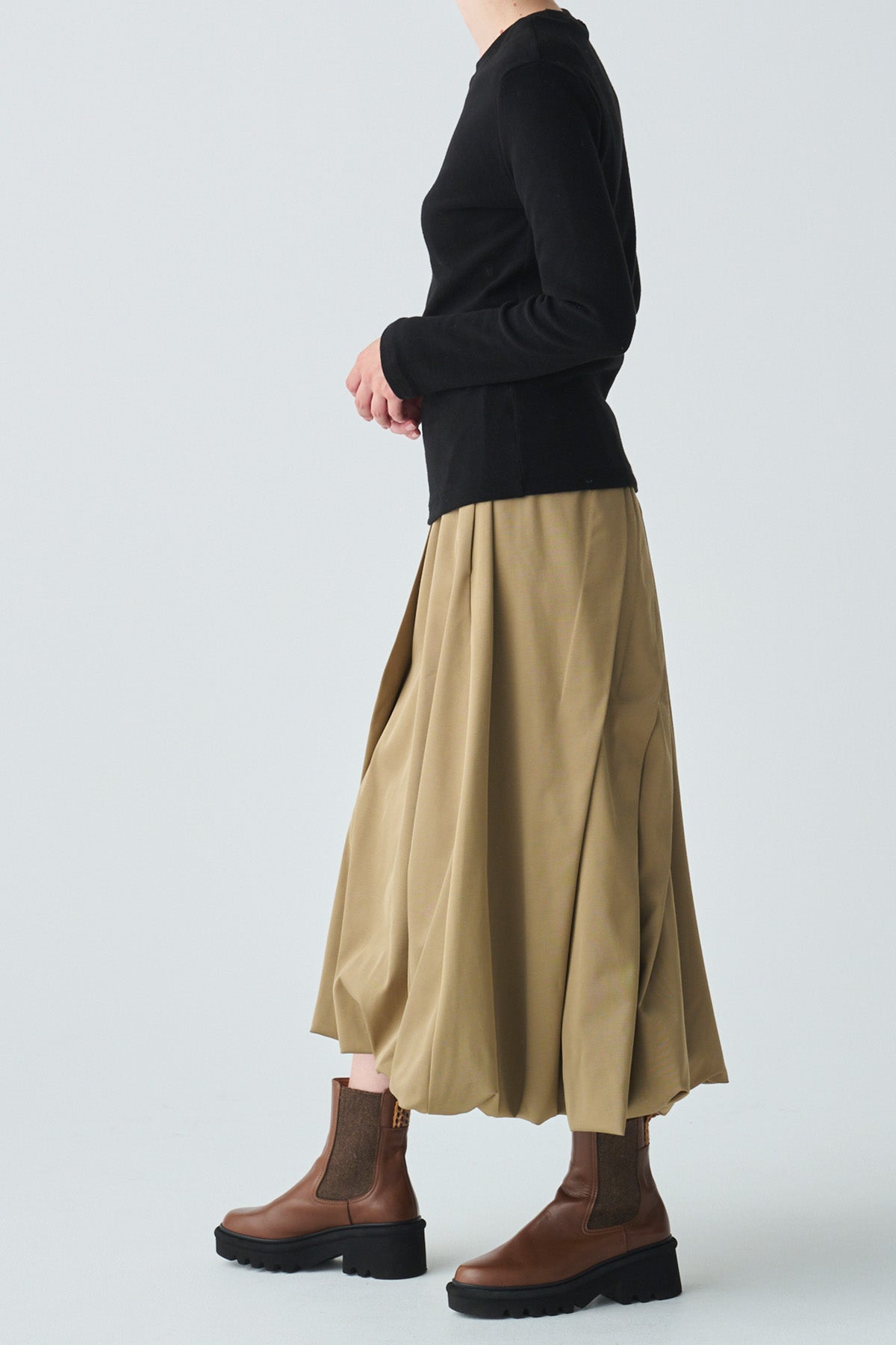 微起毛クルーネックカットソー