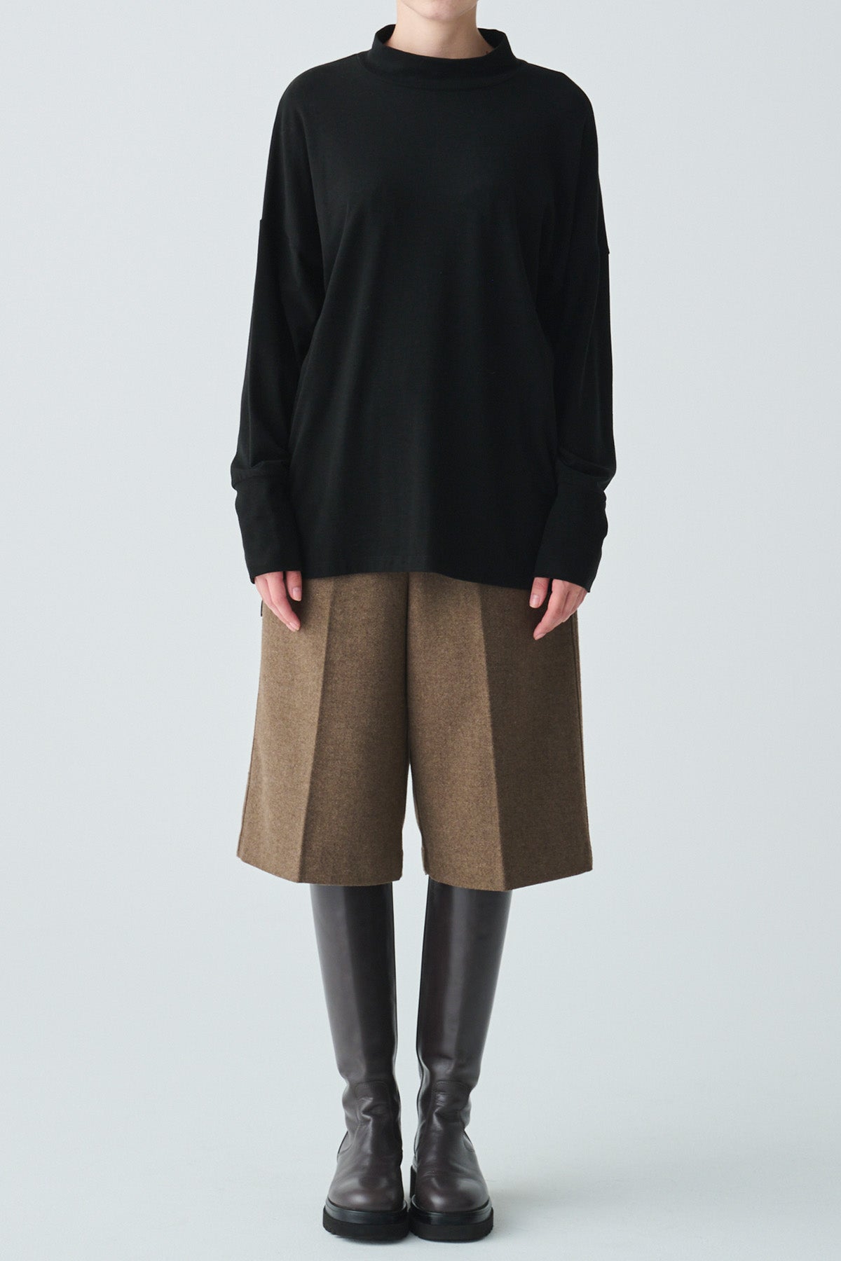 ハイネックコットンウォームプルオーバー