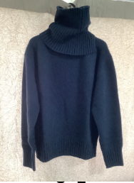 クルーネックラクーン混ニット+スヌードセット