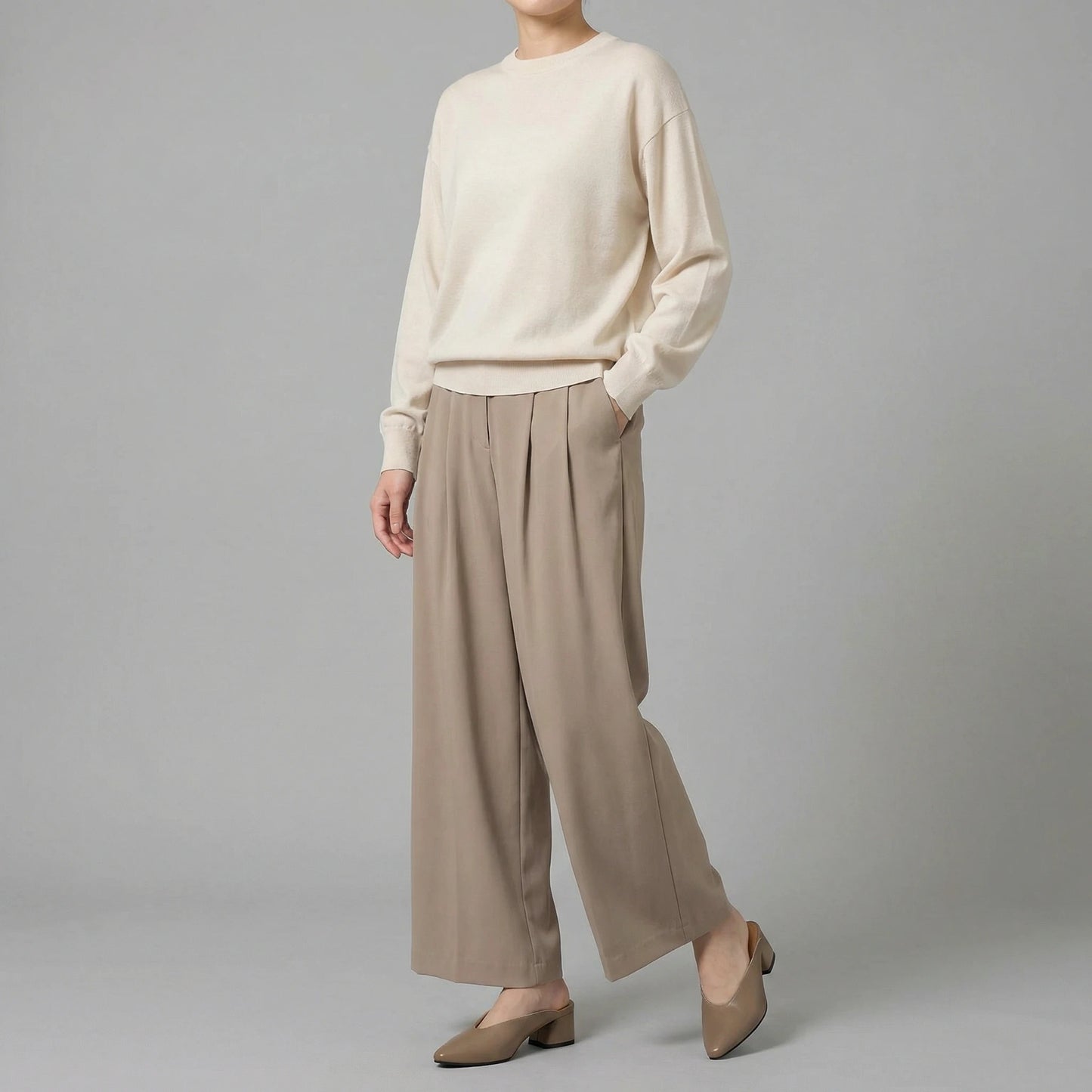 ウォッシャブルベーシックニットプルオーバー