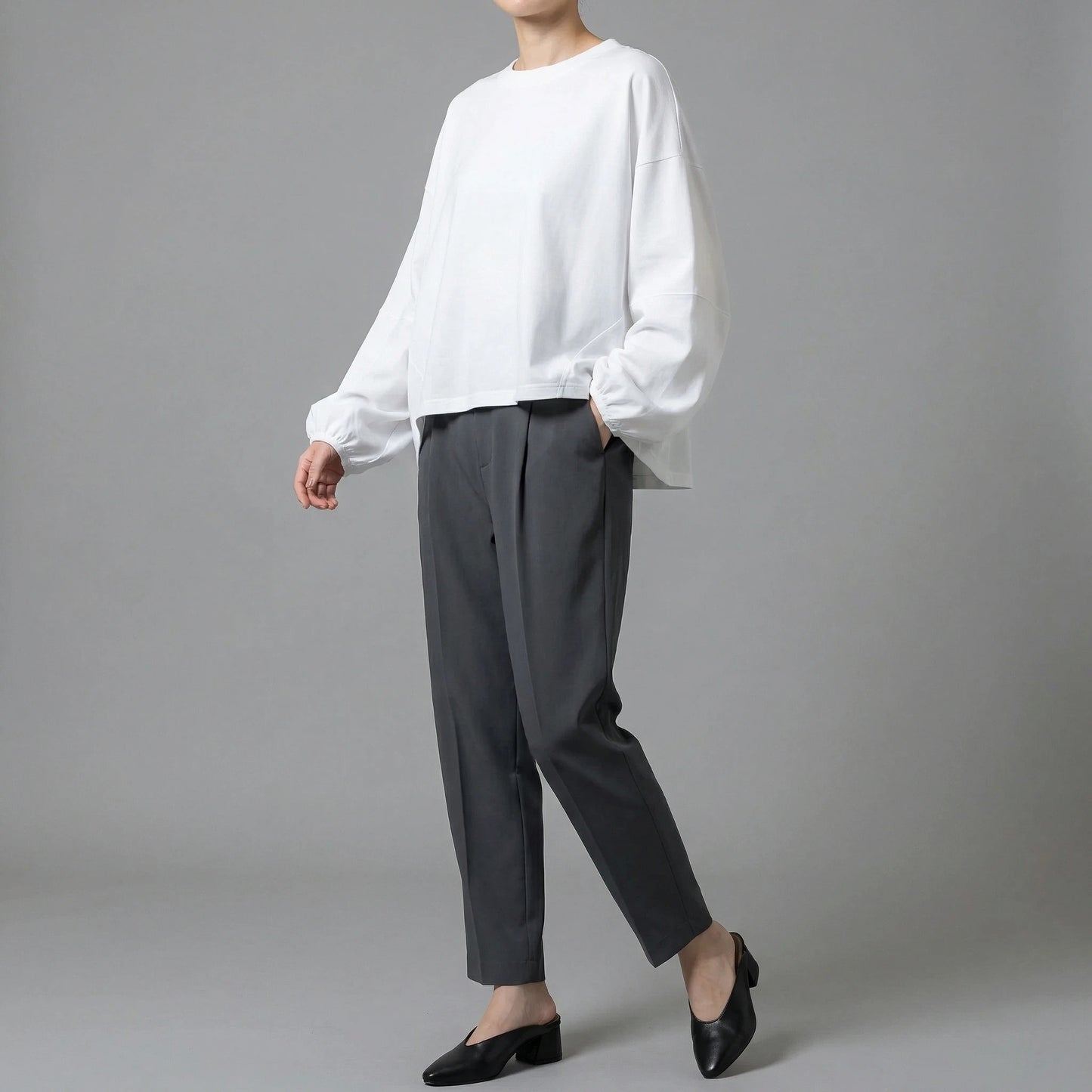 ボリュームスリーブコットンカットソー