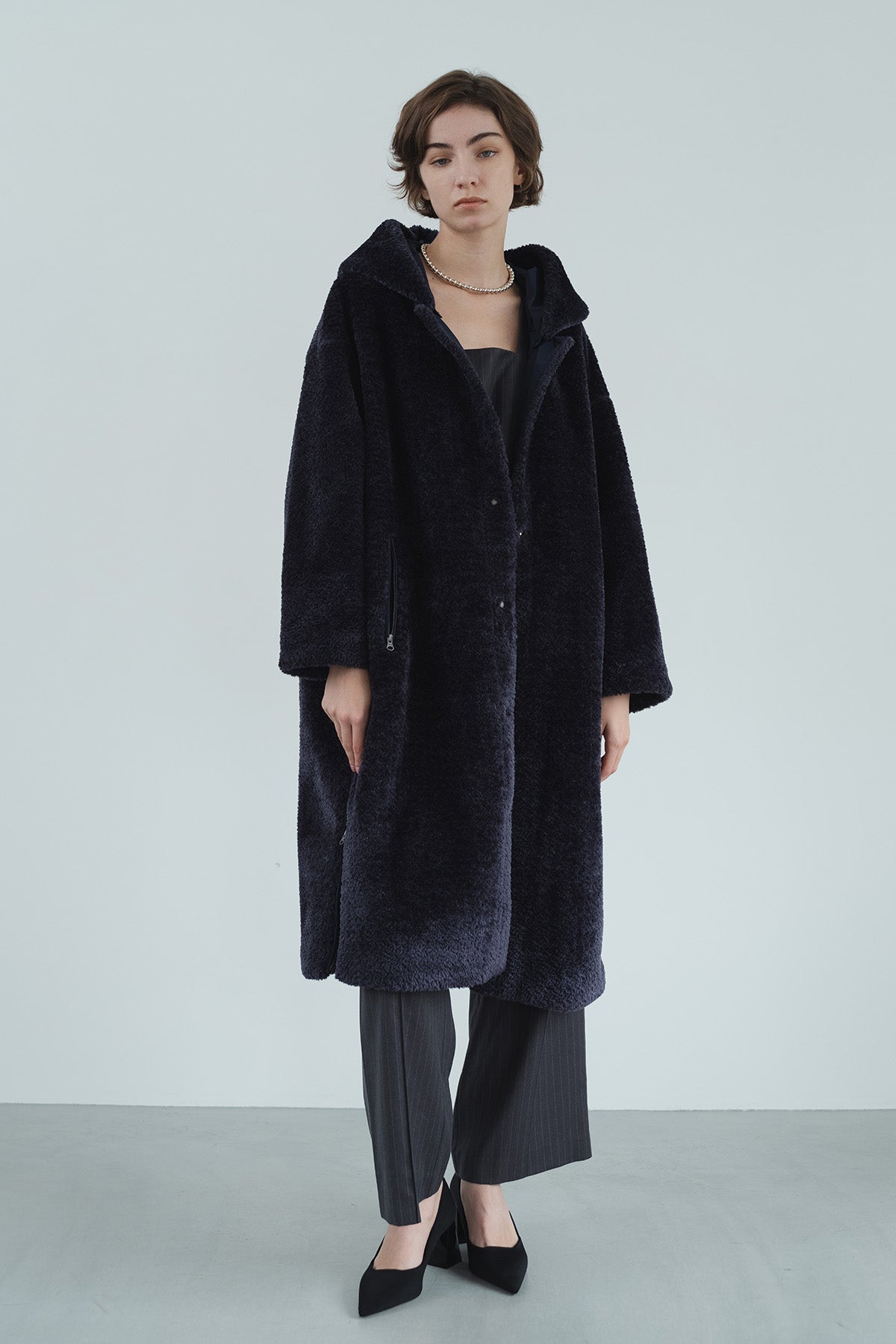 ウエストアクセントピンタックワイドパンツ