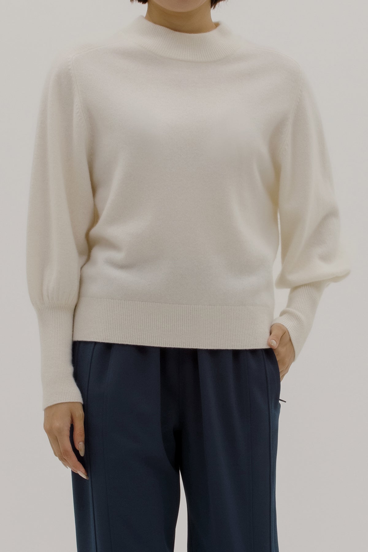 ボリュームスリーブカシミヤニット
