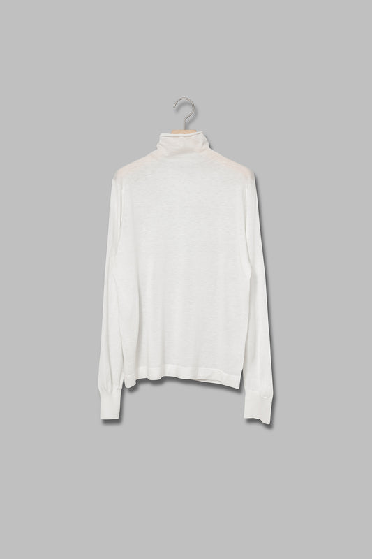 ボトルネックウール混ニット