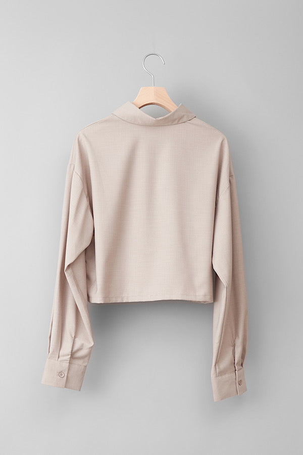 ishi クロップドロングスリーブシャツ