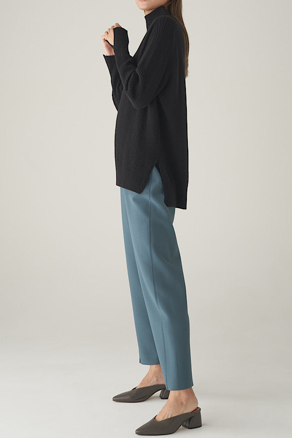 ハイネックカフスリットカシミヤニット