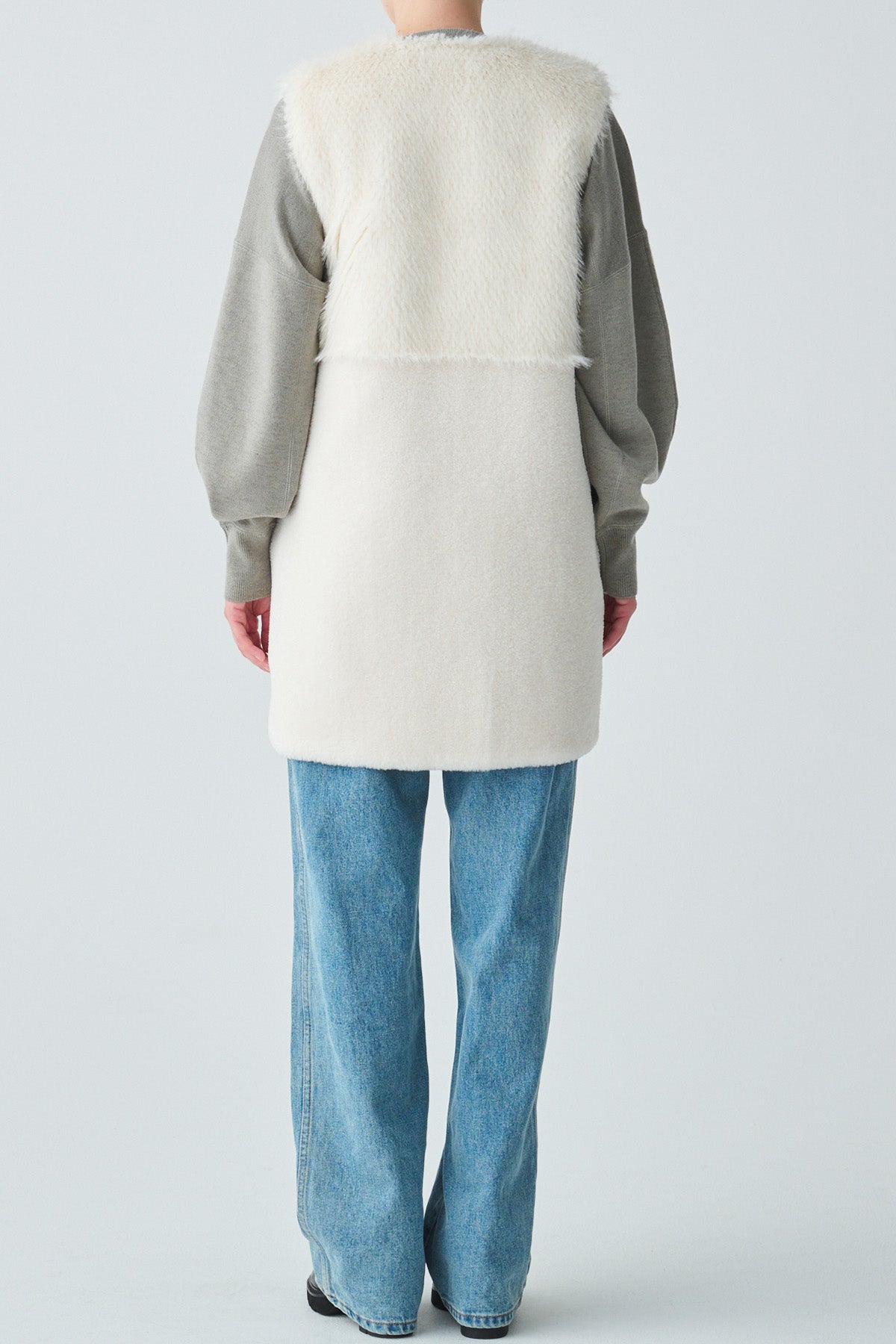 フェイクファー×ボアコンビネーションジレ