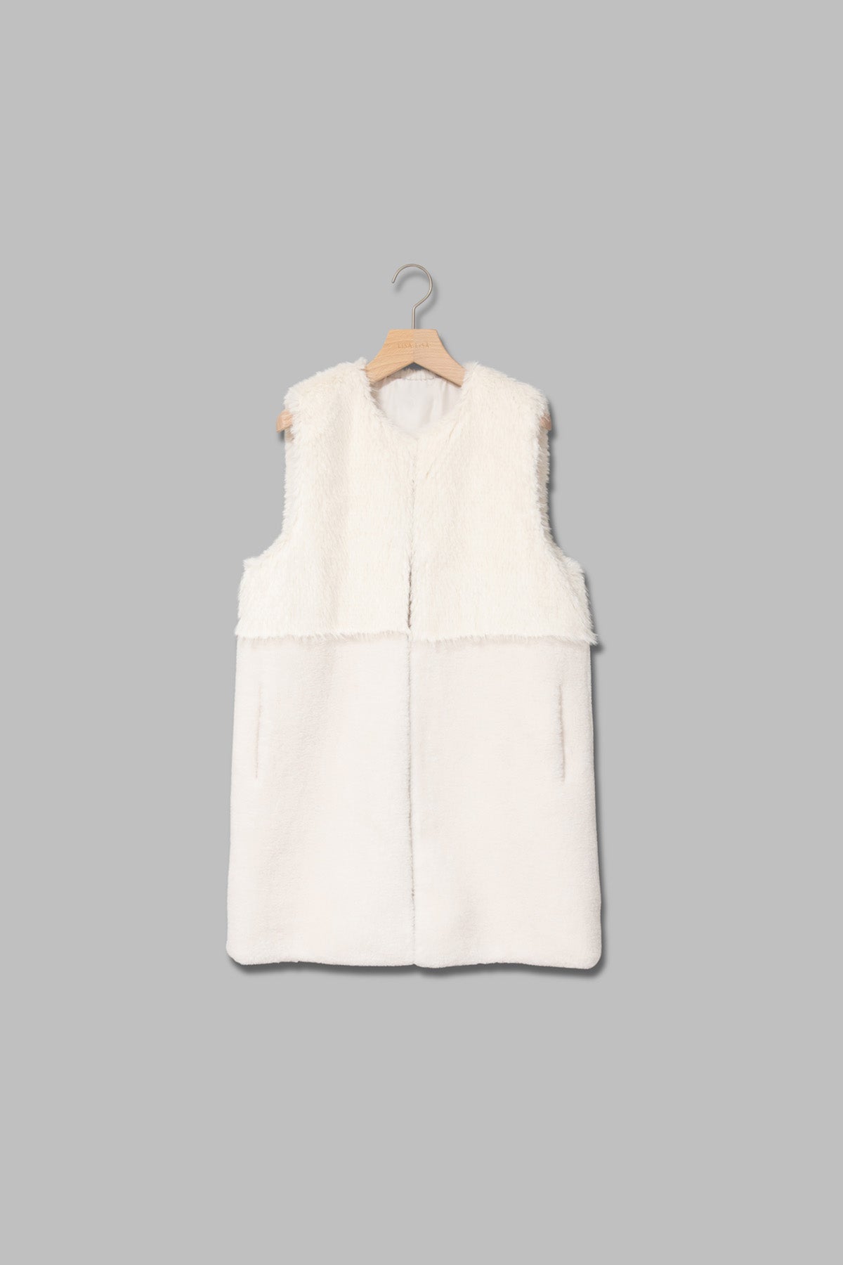 フェイクファー×ボアコンビネーションジレ