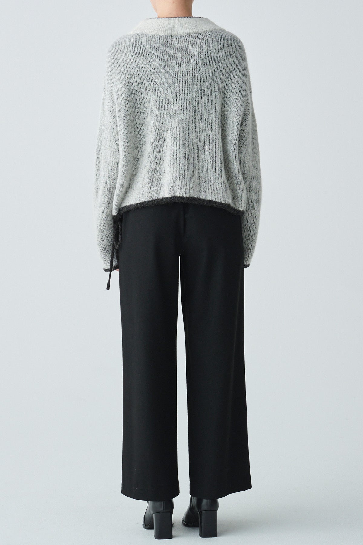 レイヤードデザインアルパカ混ニット