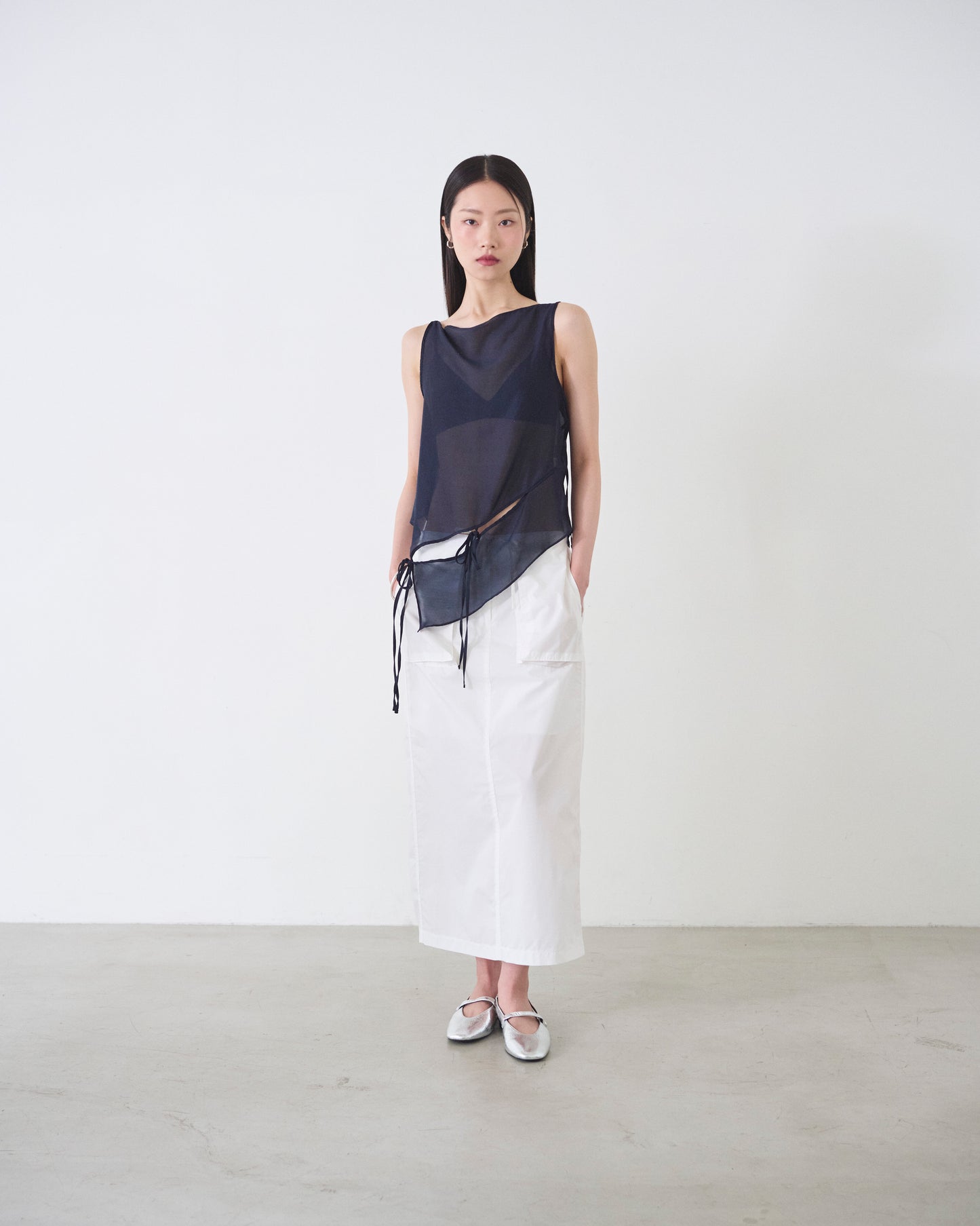 ishi アシンメトリーシアートップス