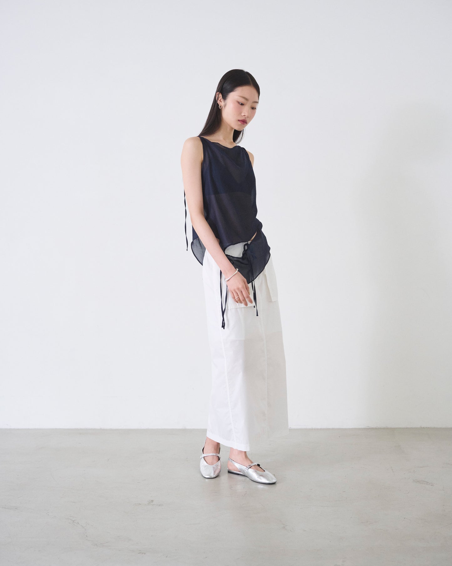 ishi アシンメトリーシアートップス