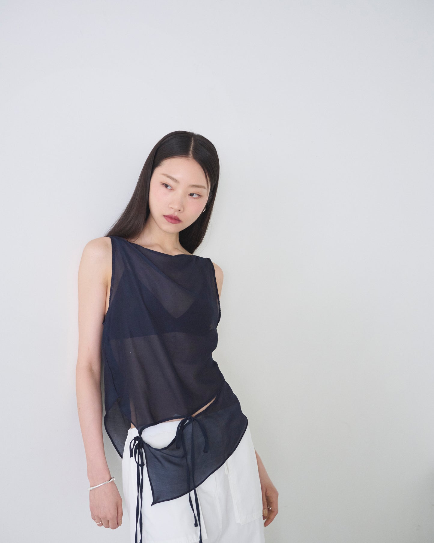 ishi アシンメトリーシアートップス