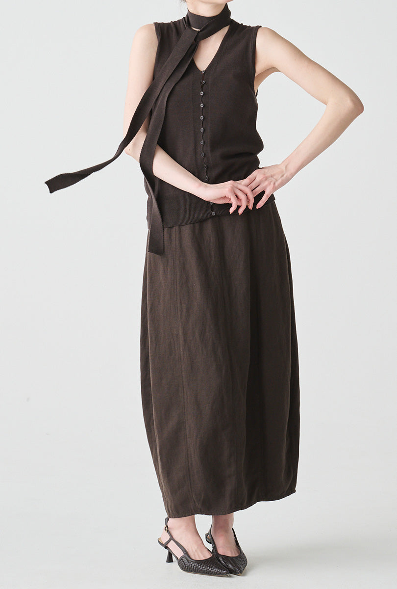 ishi リネンシルクコクーンスカート