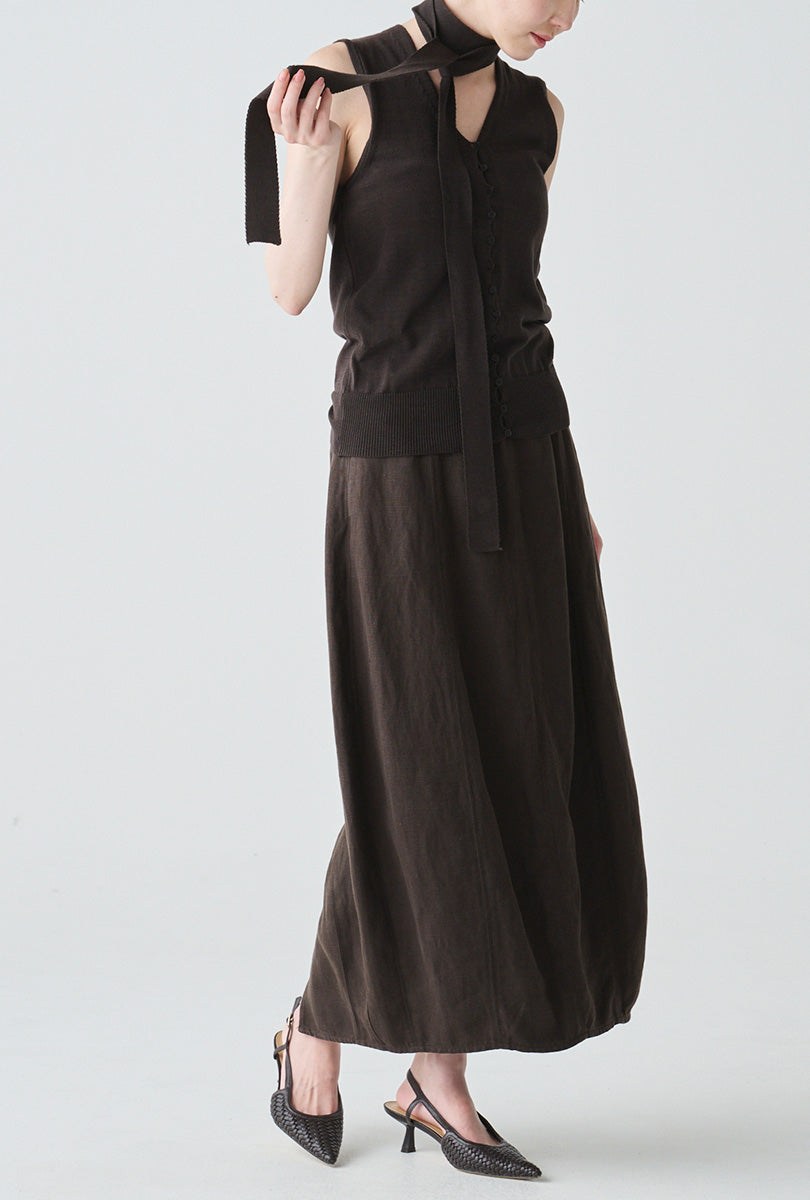ishi リネンシルクコクーンスカート