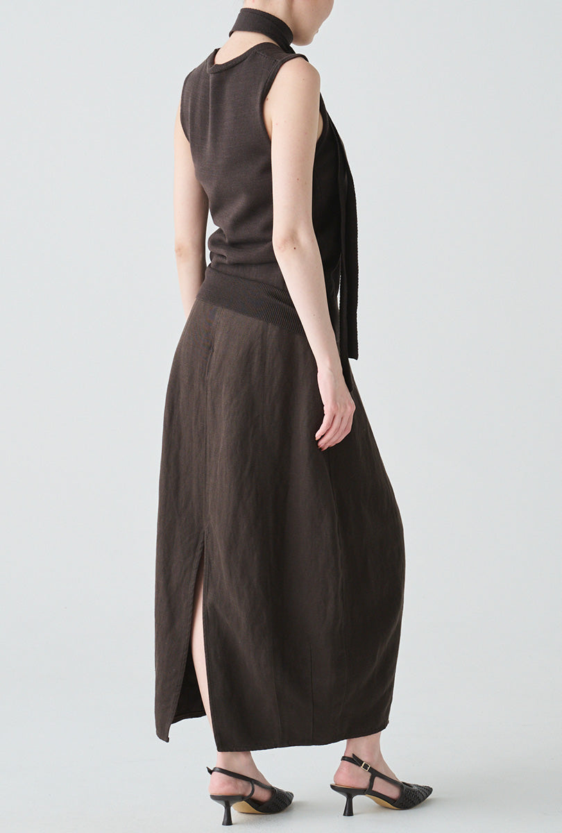 ishi リネンシルクコクーンスカート