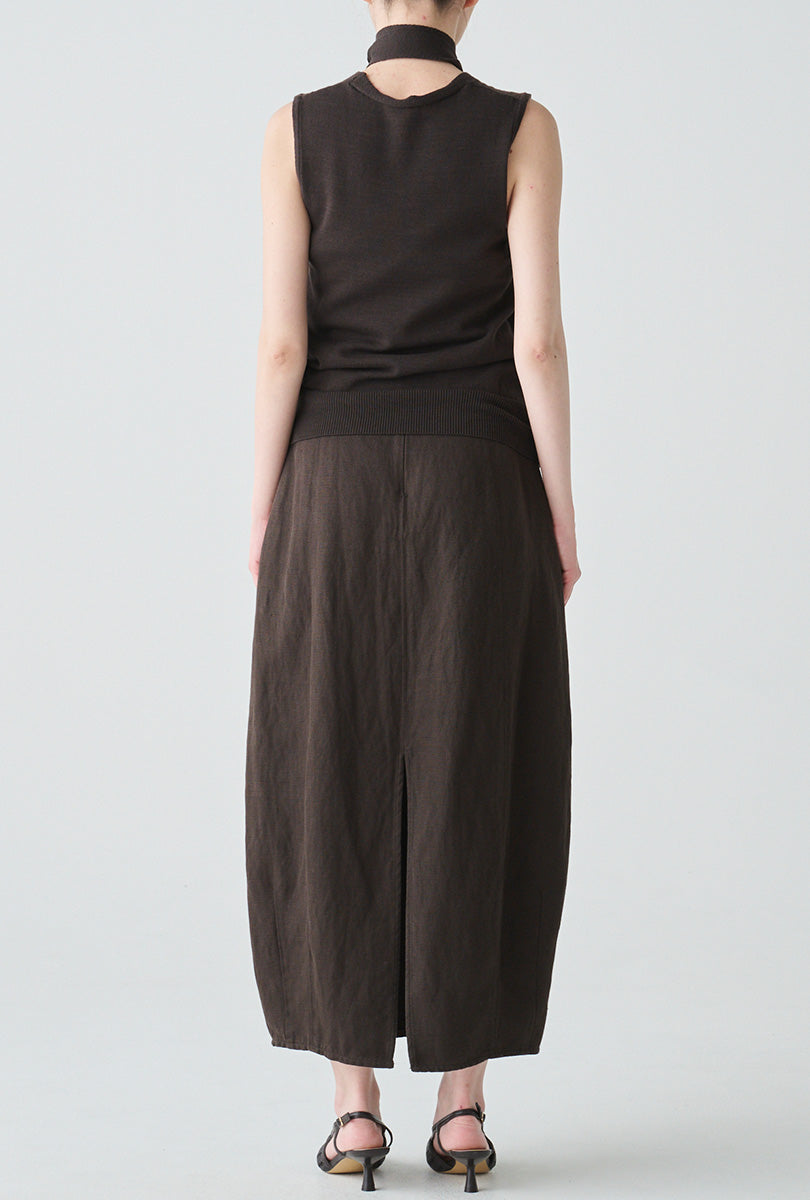 ishi リネンシルクコクーンスカート