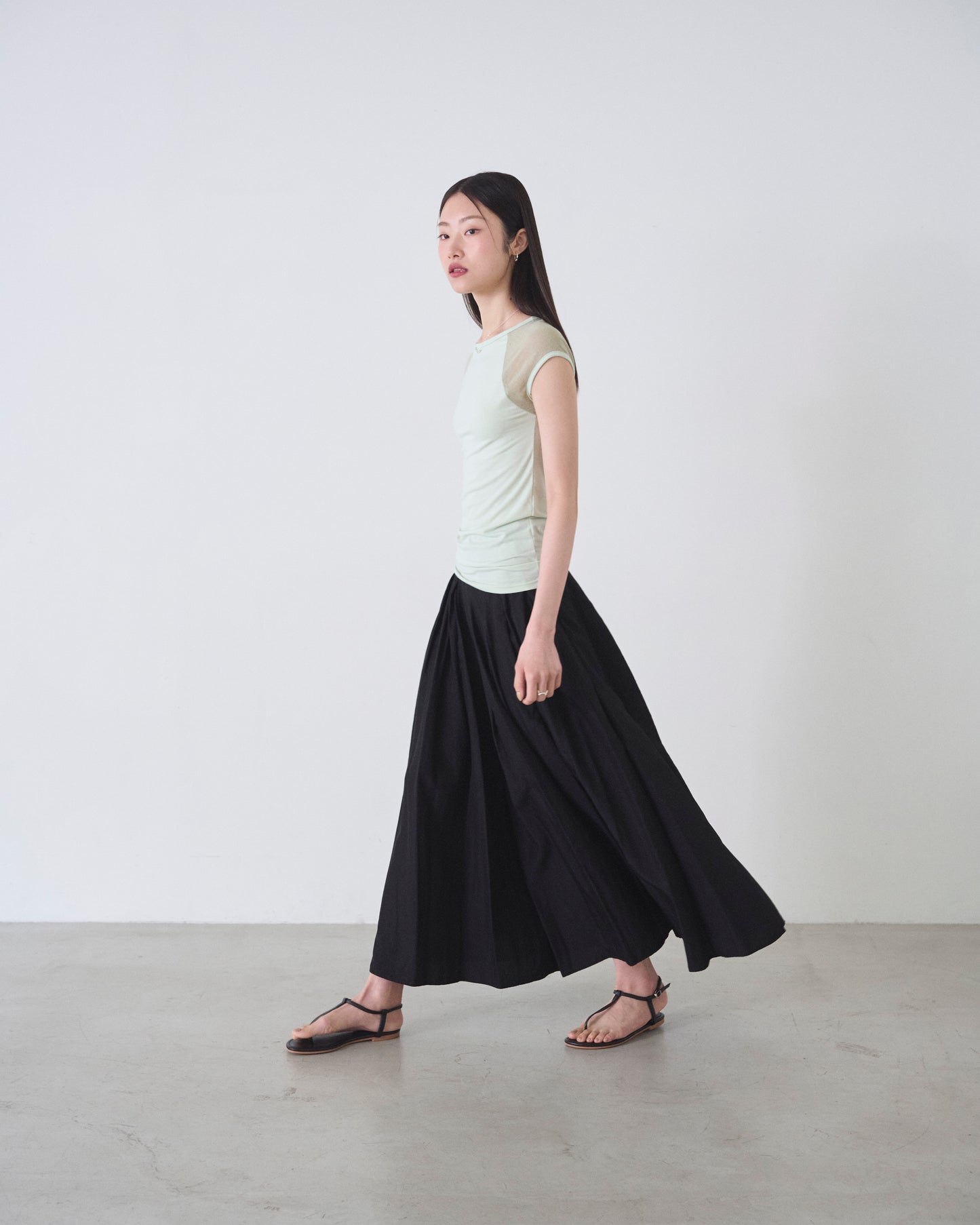 ishi タックボリュームラップスカート