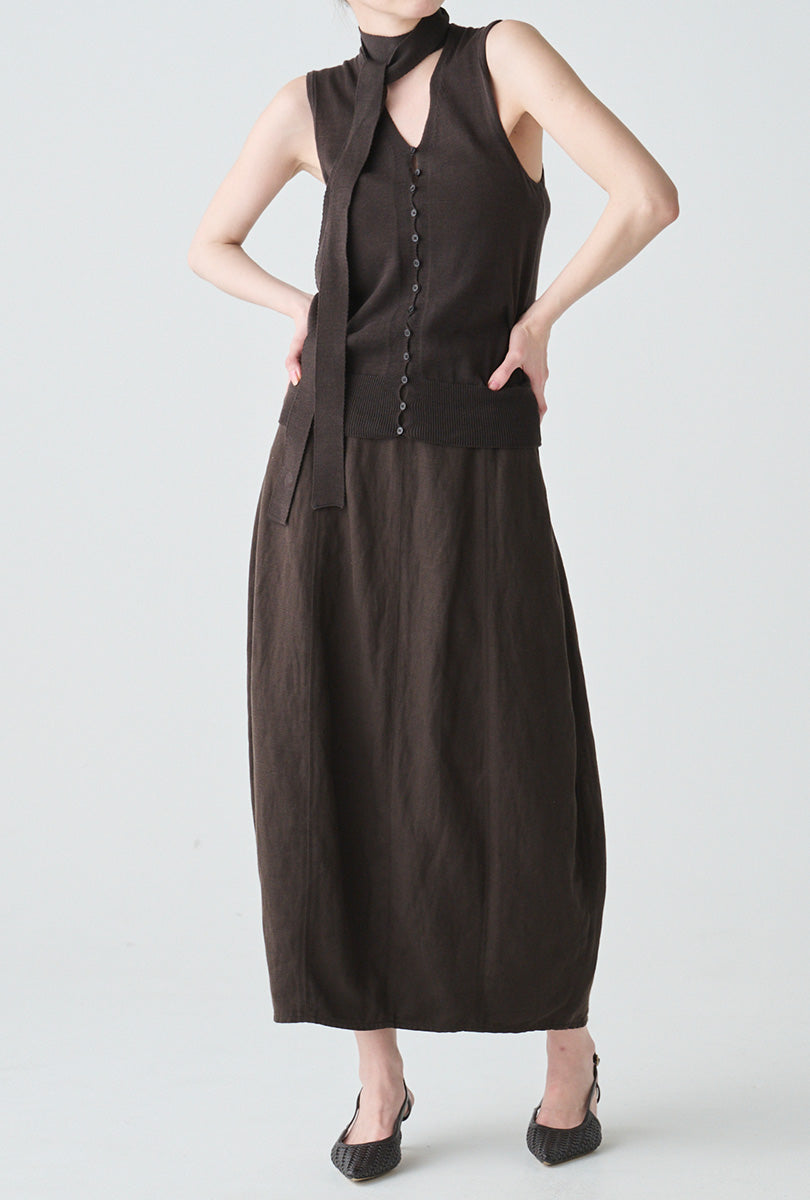 ishi リネンシルクコクーンスカート