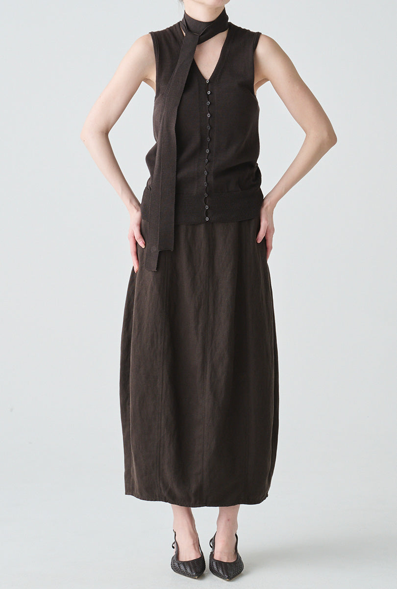 ishi リネンシルクコクーンスカート