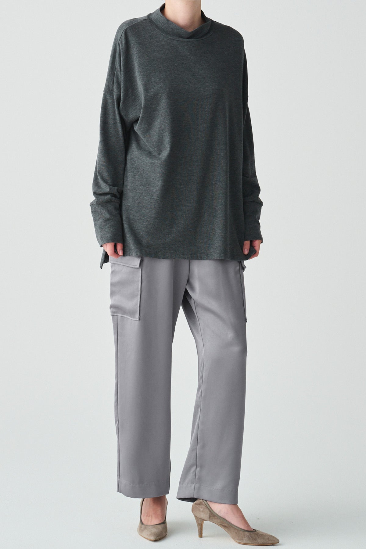 ハイネックコットンウォームプルオーバー