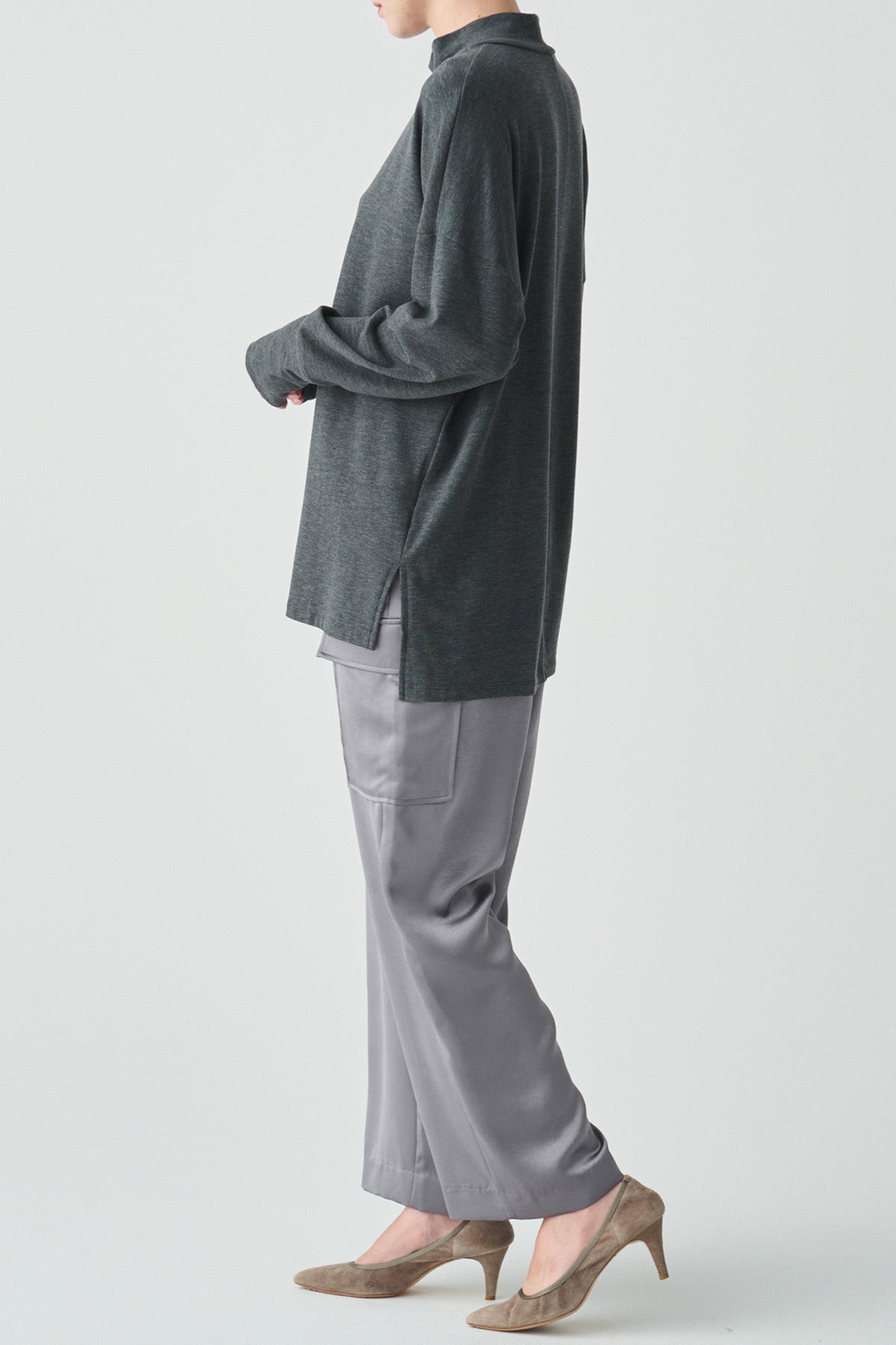 ハイネックコットンウォームプルオーバー