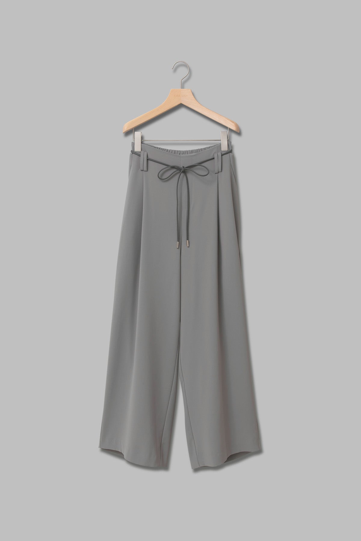 ロープベルトハイウエストワイドパンツ