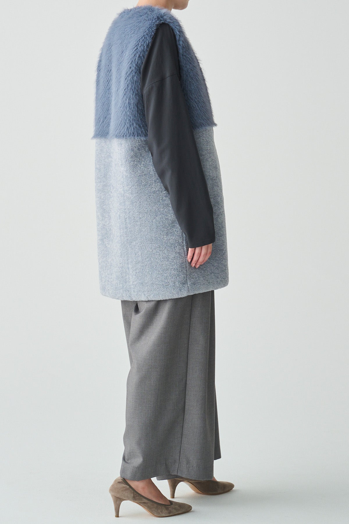 フェイクファー×ボアコンビネーションジレ