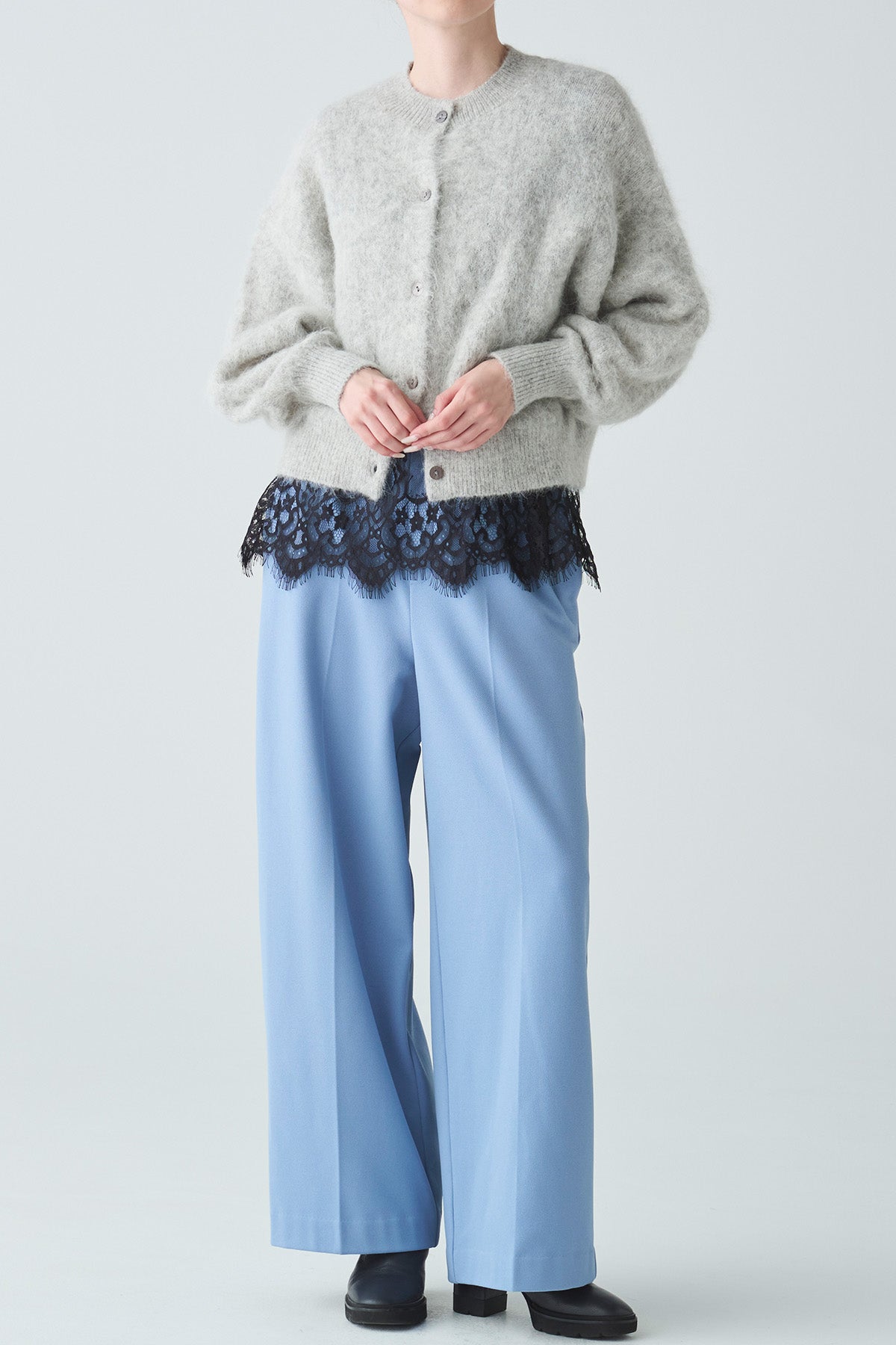 アルパカシャギーショートカーディガン