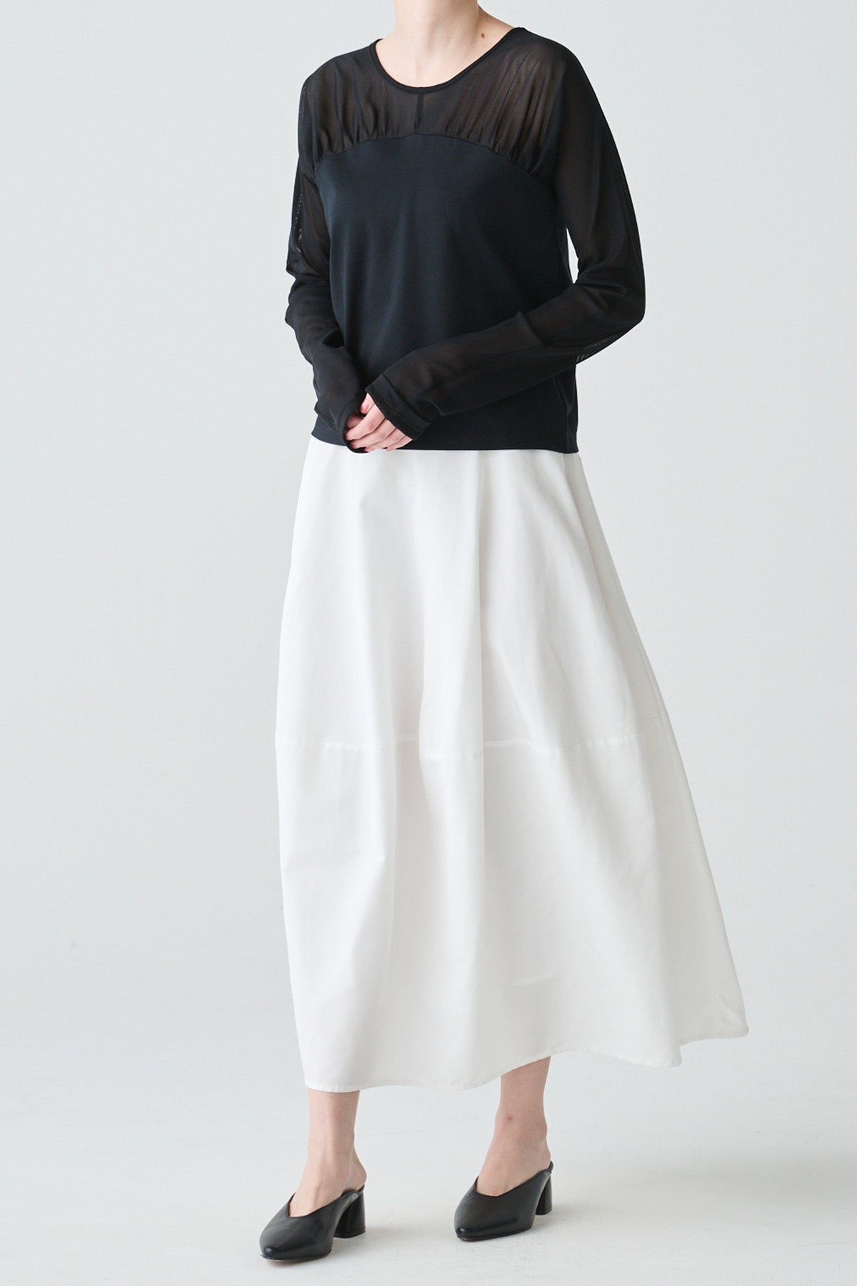 コクーン切替フレアスカート