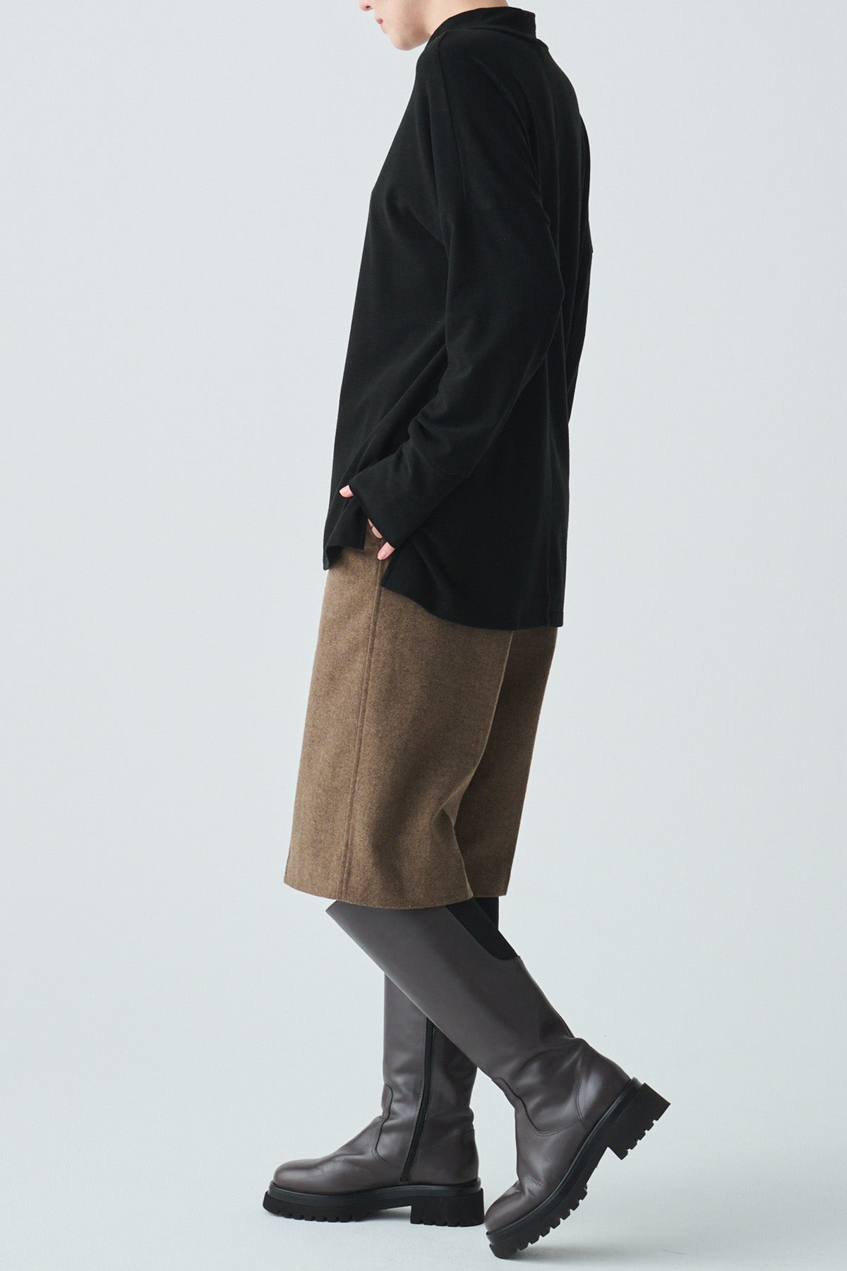 ヘリンボーンセンタープレスハーフパンツ