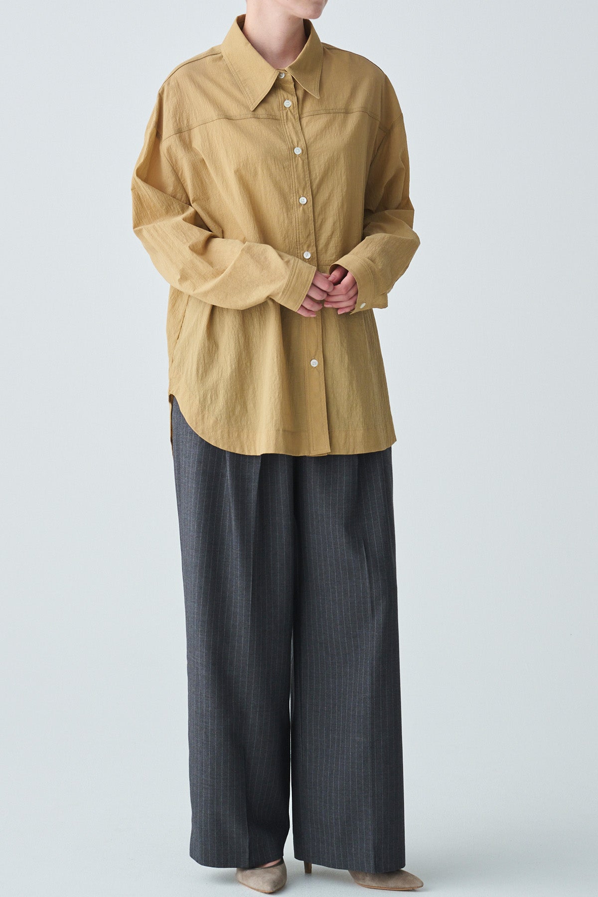 ishi スタンダードカラーシアーシャツ