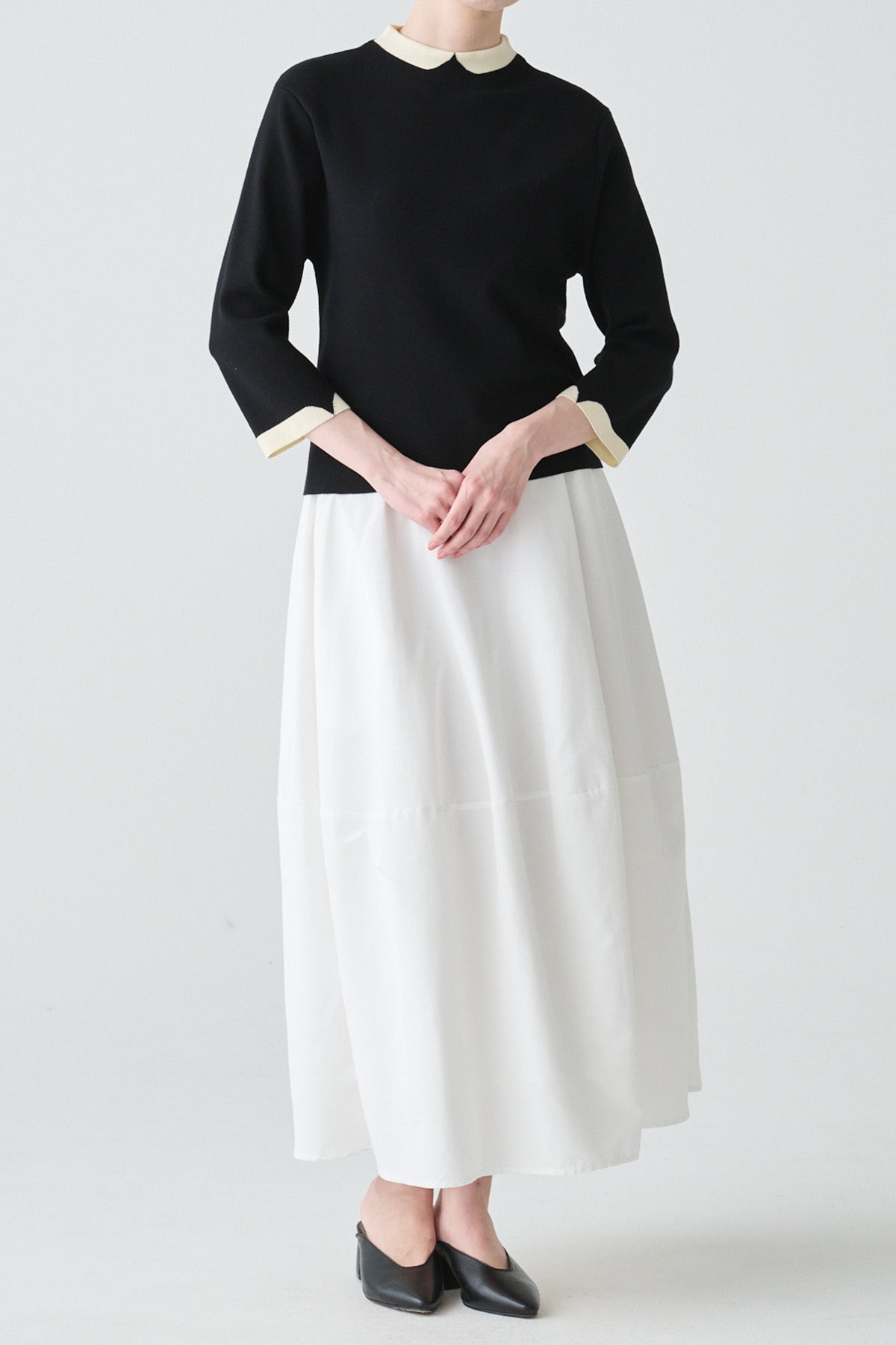 コクーン切替フレアスカート