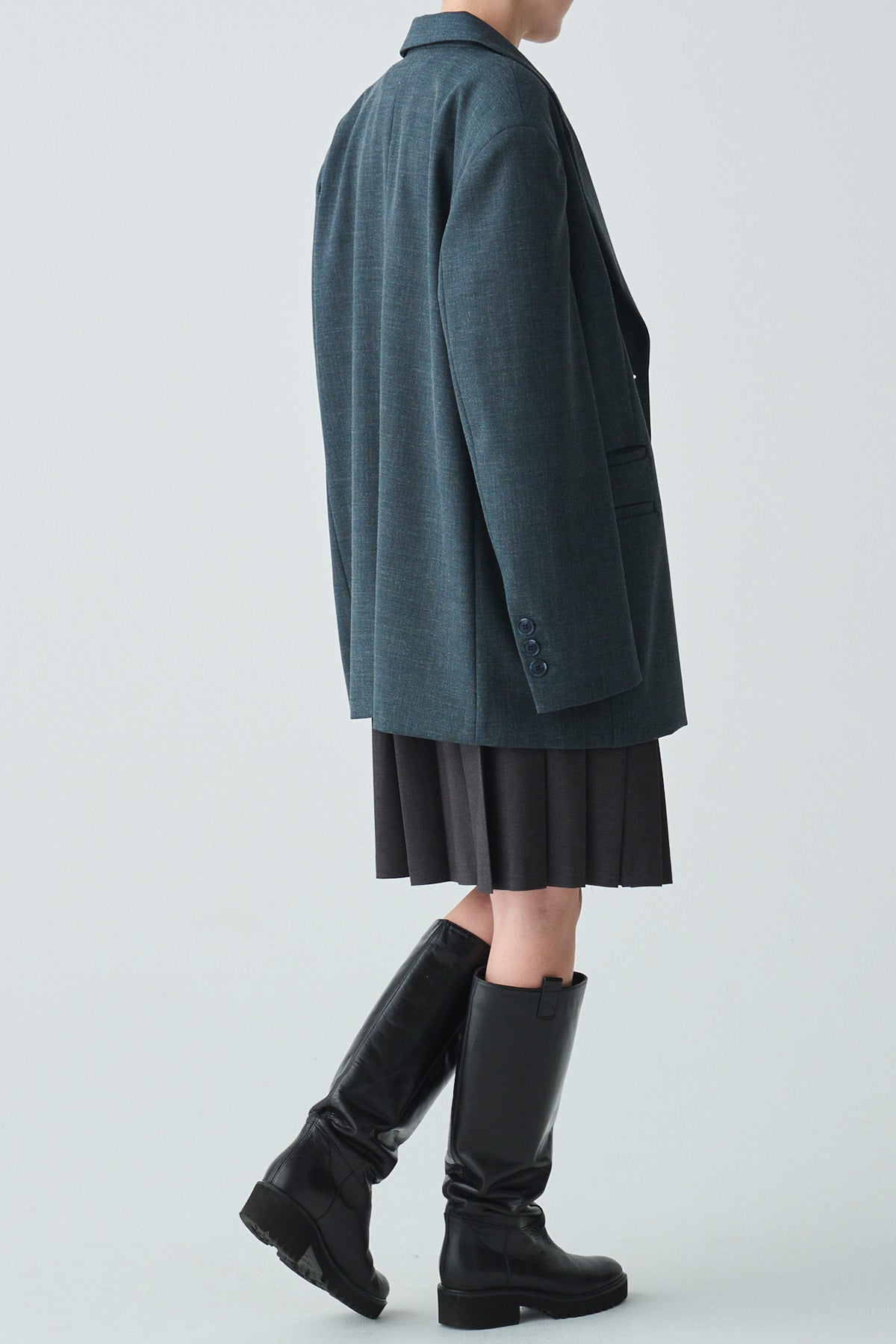 ishi ピークドアクセントプリーツスカート