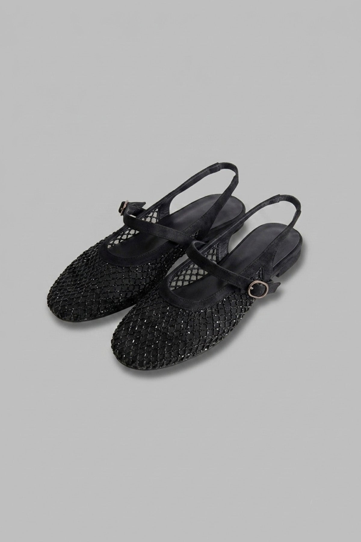 シャイニーメッシュフラットサンダル