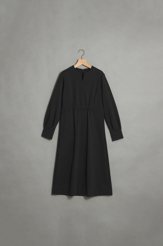 キーネックウエストアクセントワンピース