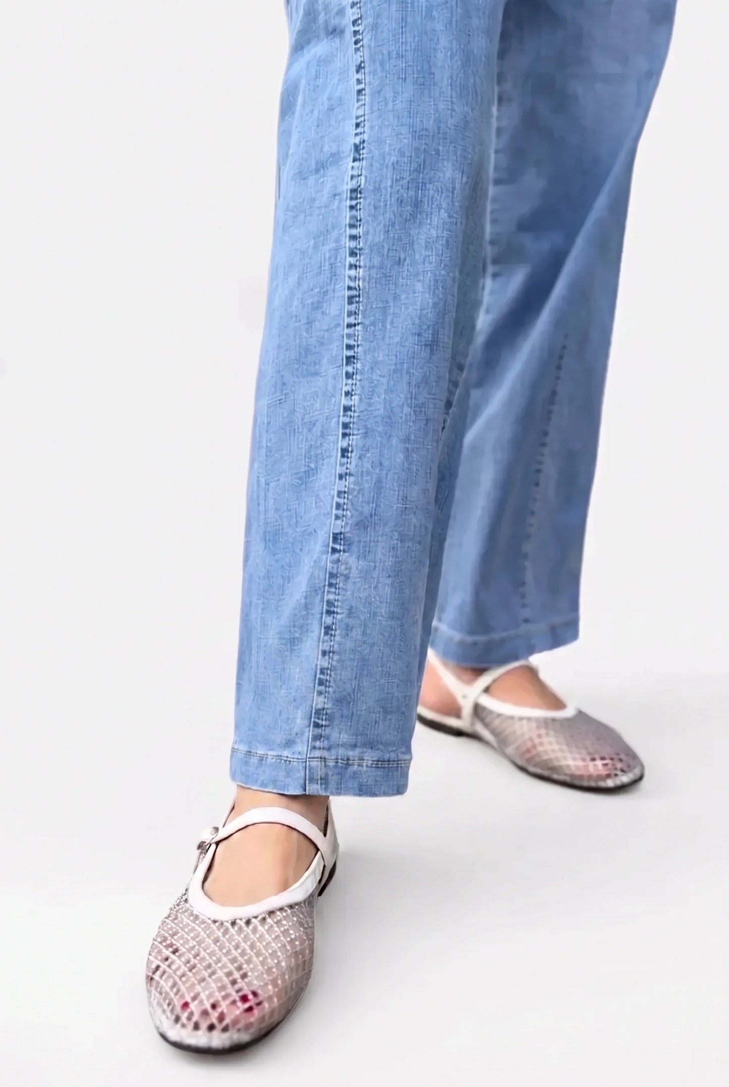 シャイニーメッシュフラットサンダル