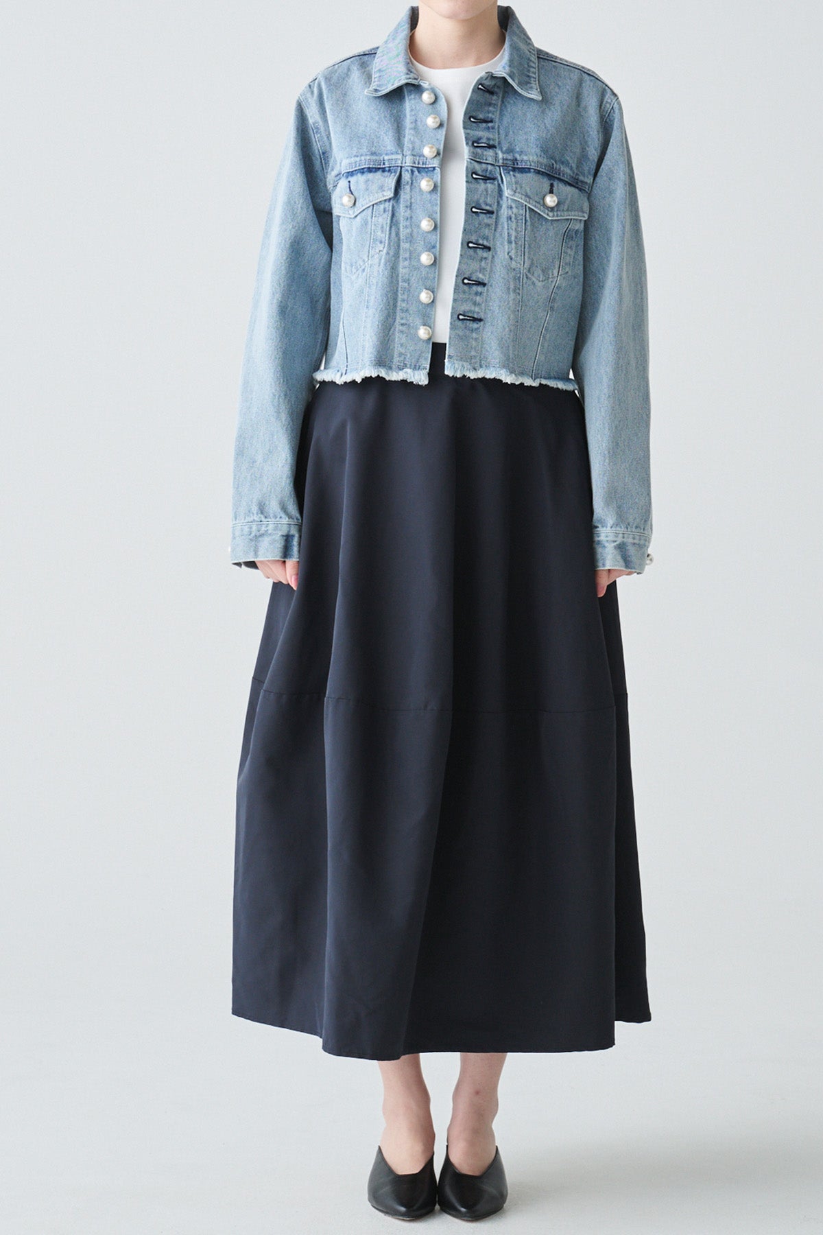 コクーン切替フレアスカート