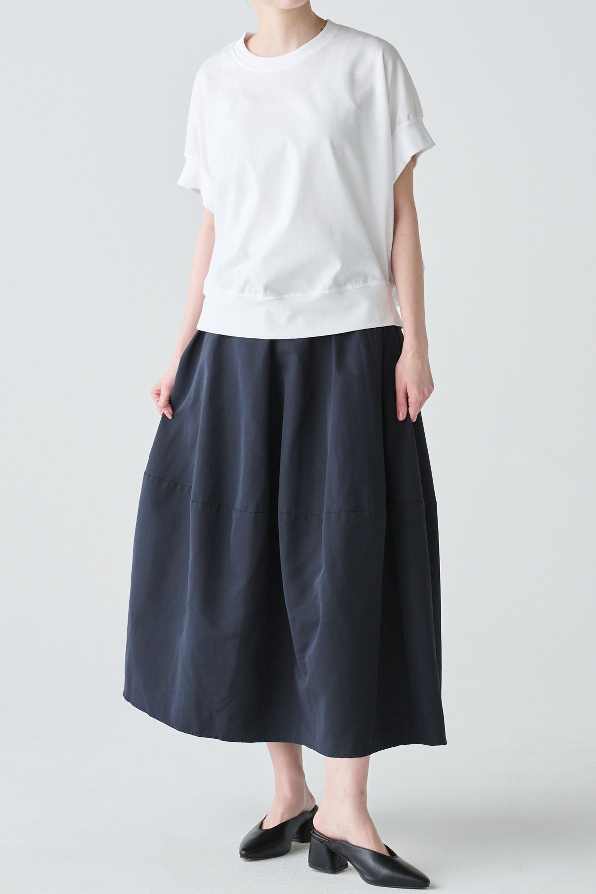 コクーン切替フレアスカート
