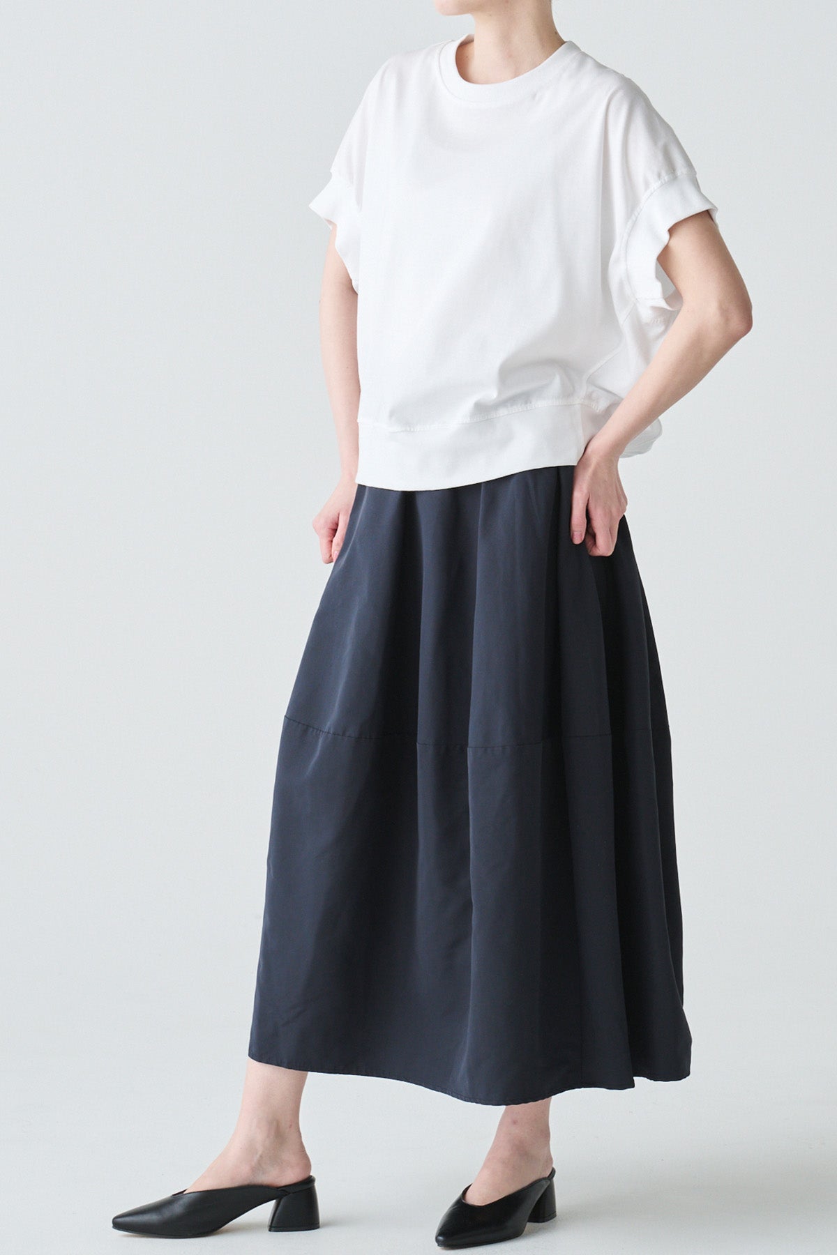 コクーン切替フレアスカート